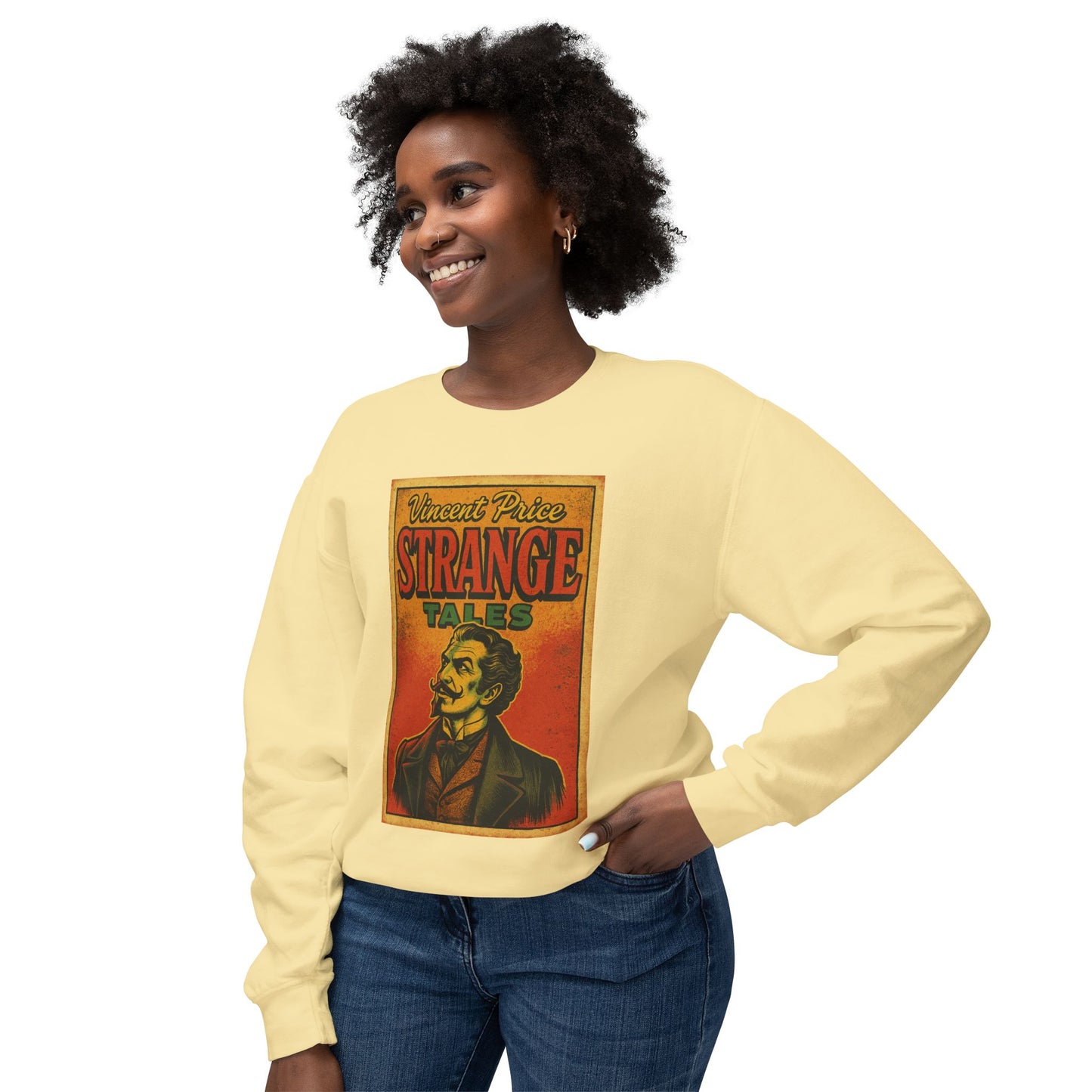 Vincent Price Vintage-Inspired Crewneck Sweatshirt - Perfect Gift for Book Lovers, Halloween, Casual Wear, Literary Enthusiasts, Cozy Layer Sweatshirt Printify