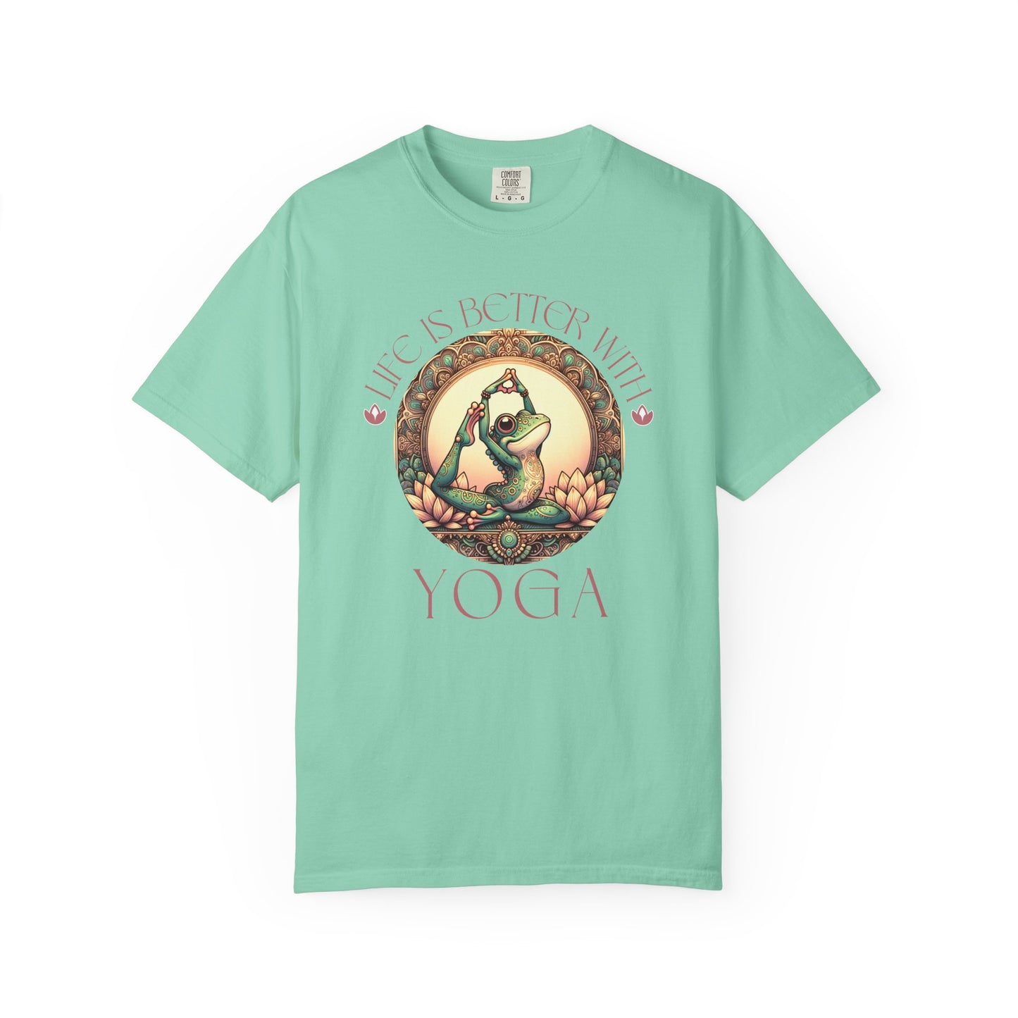 Yoga Frog Life Is Better With Yoga Unisex T-Shirt, Casual Wear, Highlander Fan Gift, T-Shirt Printify Island Reef S