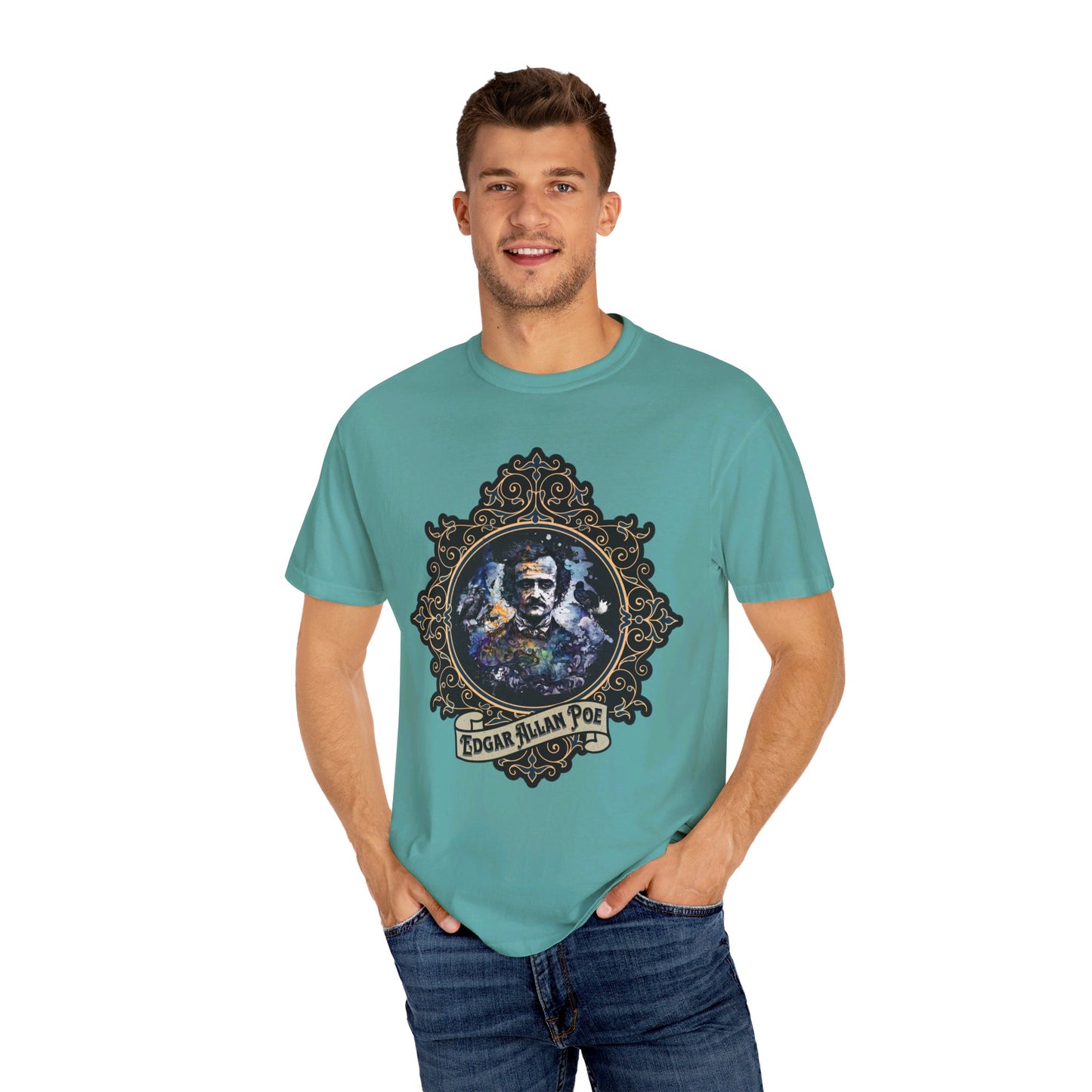 Edgar Allan Poe Shirt, Poet, Poetry Lover Tee, Book, Reading Lover Shirt, Halloween, Gothic, Light Academia Gifts, Comfort Colours TShirt T-Shirt Printify