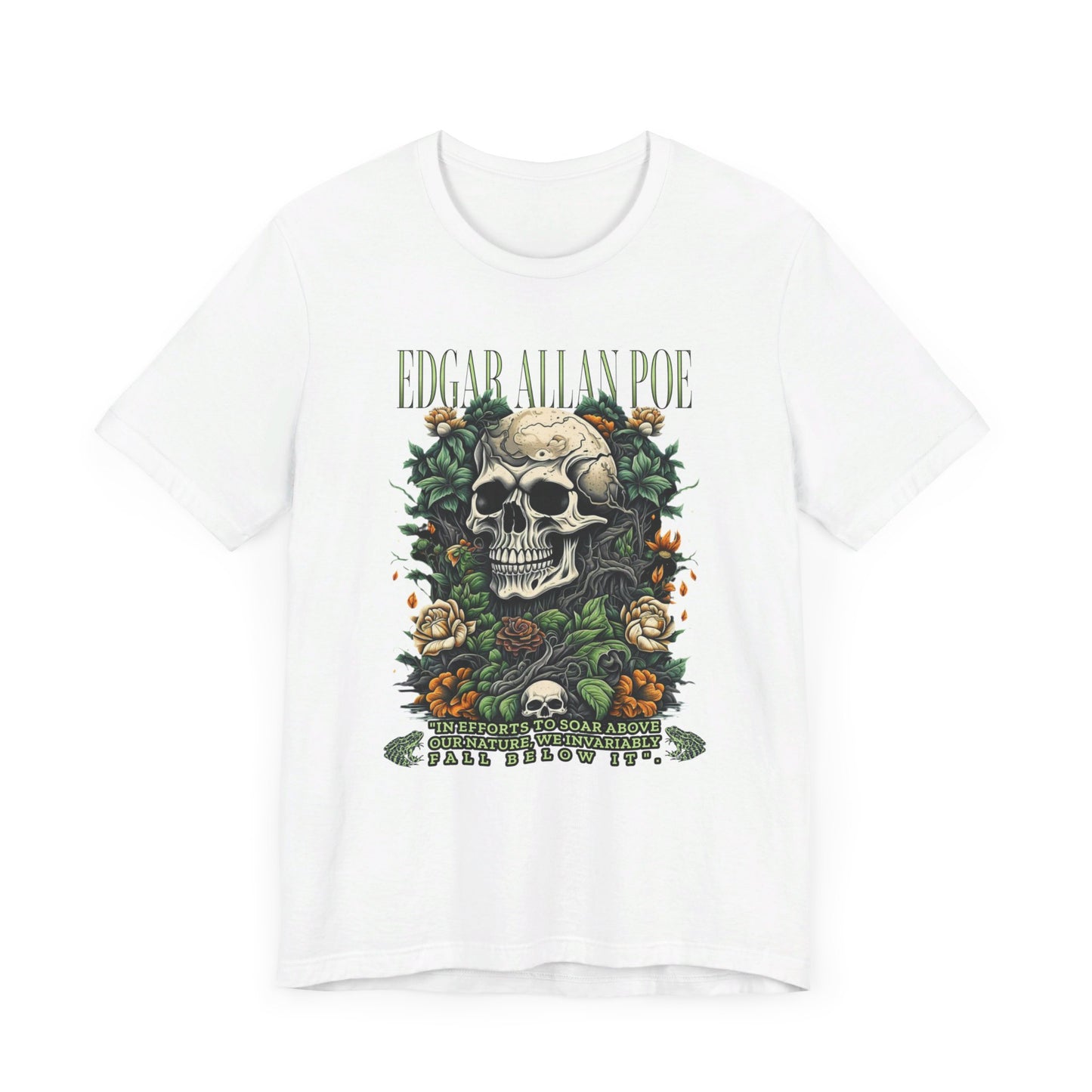 Edgar Allan Poe, Fairycore Night Garden T-Shirt, Book Lover Tee, Haunting Gothic Gift, Light, Dark Academia, Literary Poetry Bookclub Shirt T-Shirt Printify