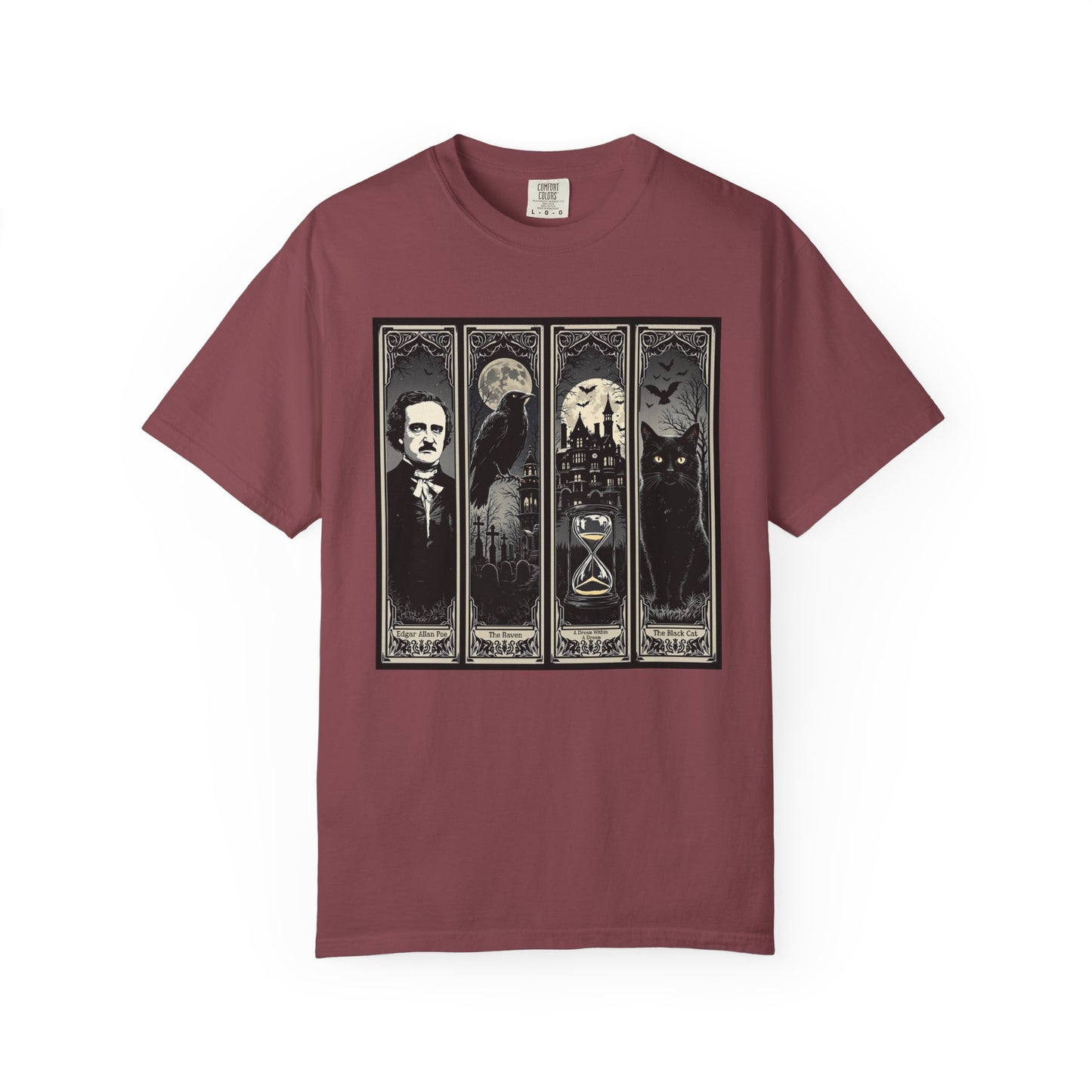Edgar Allan Poe T-Shirt Gothic Graphic Tee The Raven Nevermore Quote Horror Literature Shirt Dark Academia Aesthetic Halloween Party Gift T-Shirt Printify Vineyard S