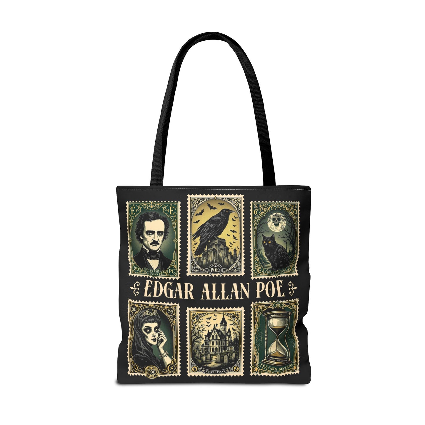 Edgar Allan Poe Tote Bag Gothic Literary Gift for Book Lover Dark Academia Macabre Accessory Halloween Tote Fall School Bag for Poetember Bags Printify