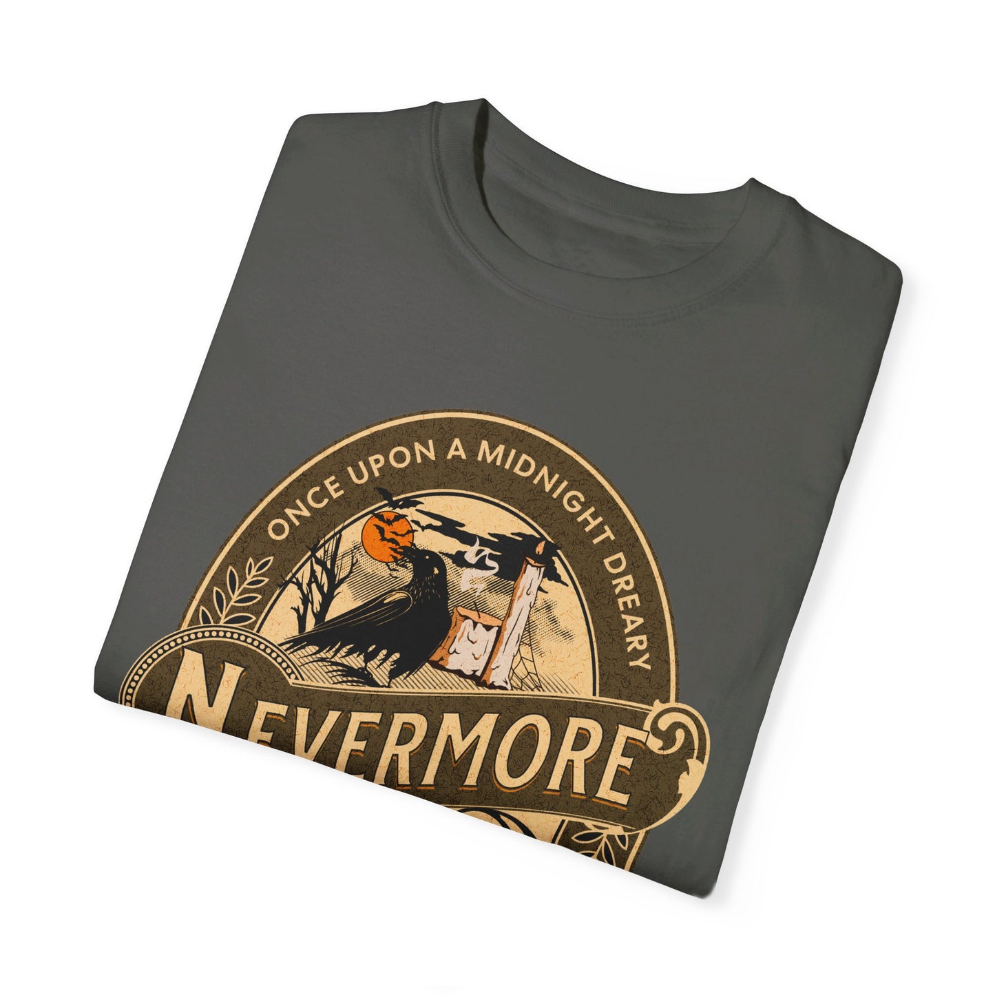 Edgar Allan Poe Shirt, Nevermore The Raven Tee, Book, Reading Lover Shirt, Halloween, Gothic, Light Academia Gifts, Comfort Colours TShirt T-Shirt Printify