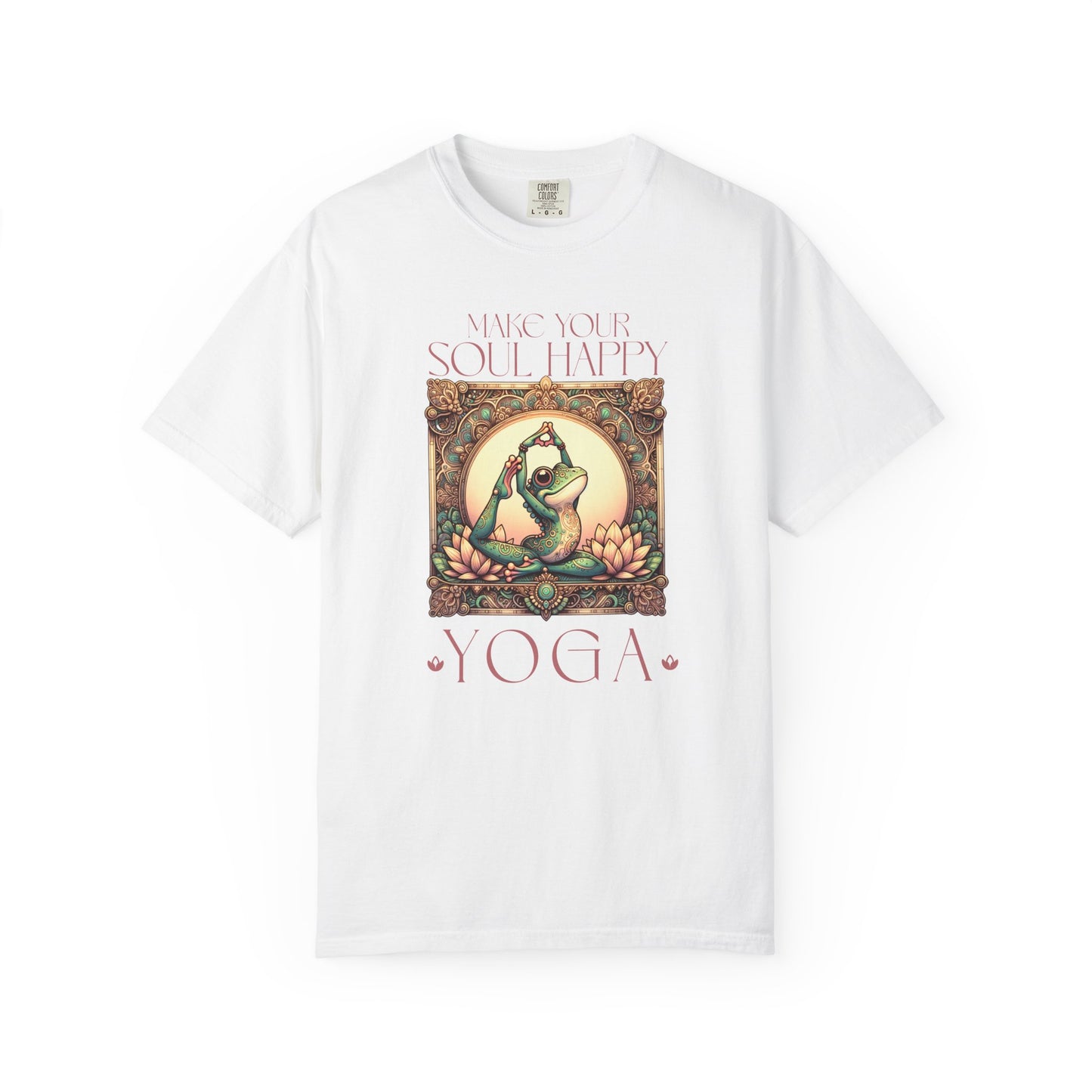 Yoga Frog Make Your Soul Happy Unisex T-Shirt, Casual Wear, Highlander Fan Gift, T-Shirt Printify White S