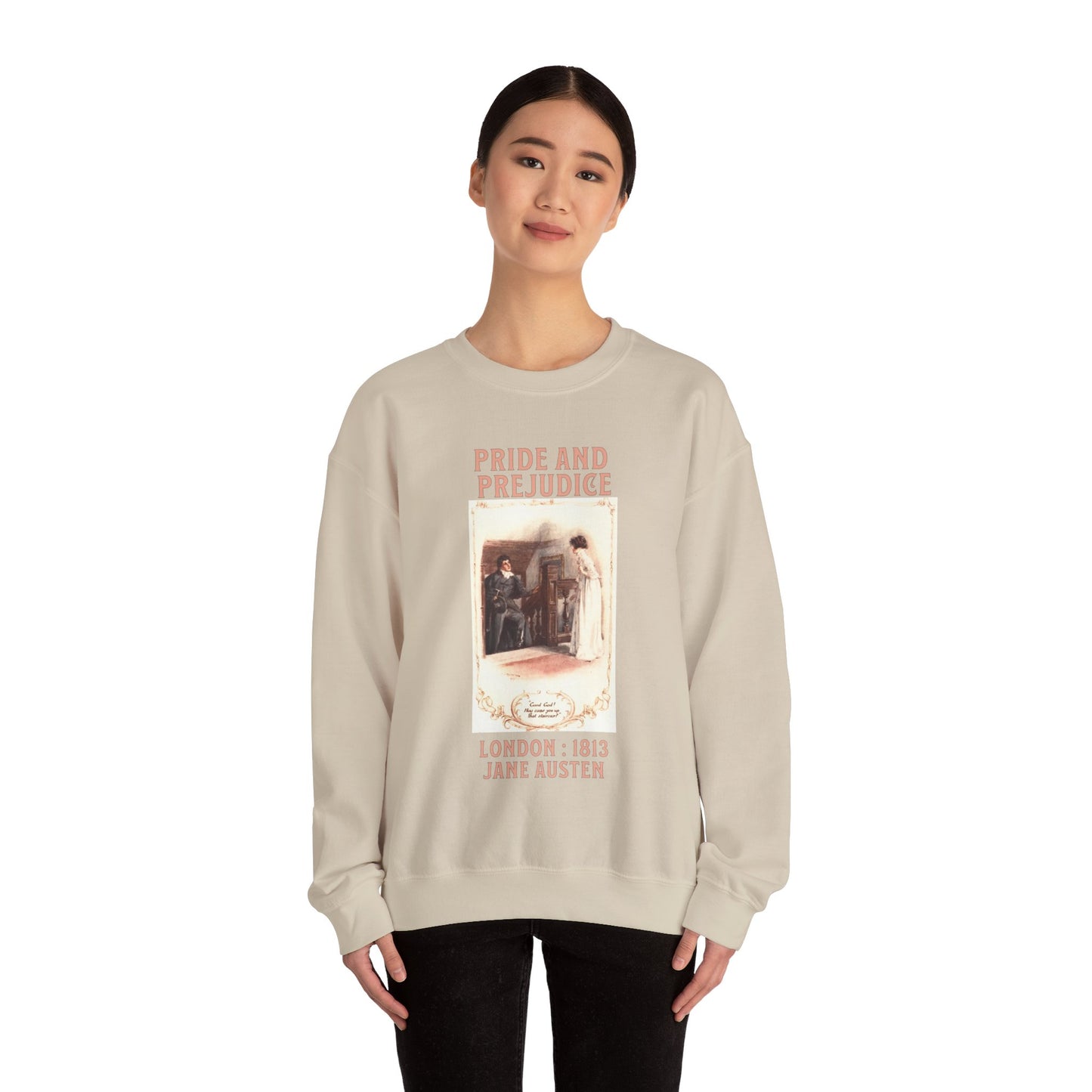 Jane Austen Sweatshirt, Pride & Prejudice Historical Romance Sweater, Bookish Literary Jane Austen Fan Art, Gift for Her, Bookclub Shirt Sweatshirt Printify