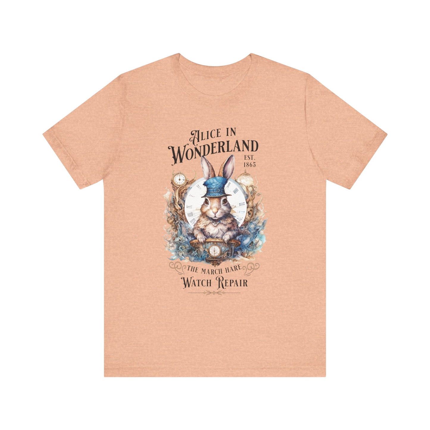 3001 Unisex Jersey Short Sleeve Tee Alice in Wonderland T-Shirt Printify Heather Peach S
