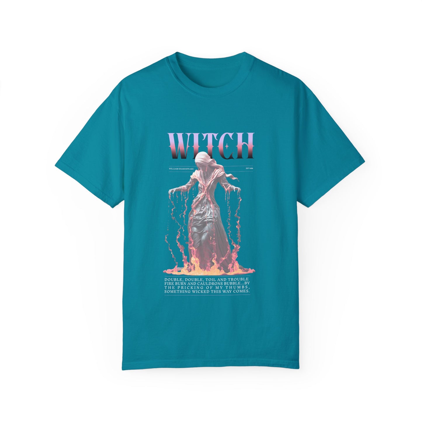 Witchy Vibes Unisex T-Shirt Shakespeare Fan Shirt MacBeth Witches Gothic Dark Literature Lover Gift Dark Academia Renfaire Festival Shirt T-Shirt Printify Topaz Blue S