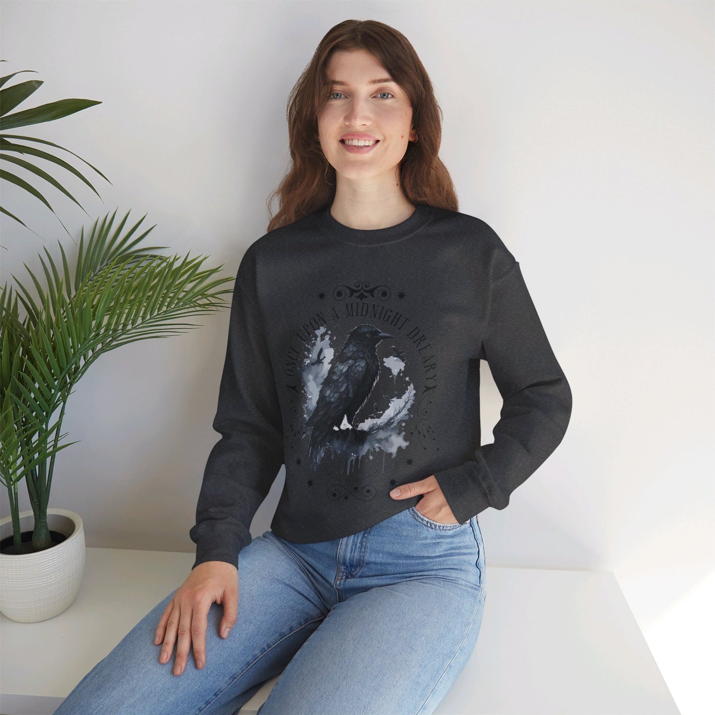 Edgar Allan Poe, The Raven Sweatshirt, Poet, Poetry Lover Sweater, Book Lover, Haunting Gothic Gift, Light, Dark Academia, Horror Movie Top Sweatshirt Printify