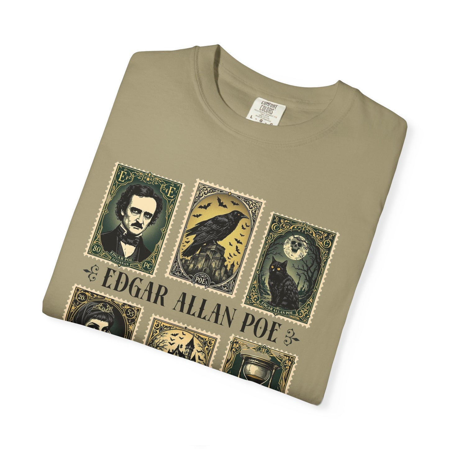 Edgar Allan Poe T-Shirt Gothic Graphic Tee The Raven Nevermore Quote Horror Literature Shirt Dark Academia Aesthetic Halloween Party Gift
