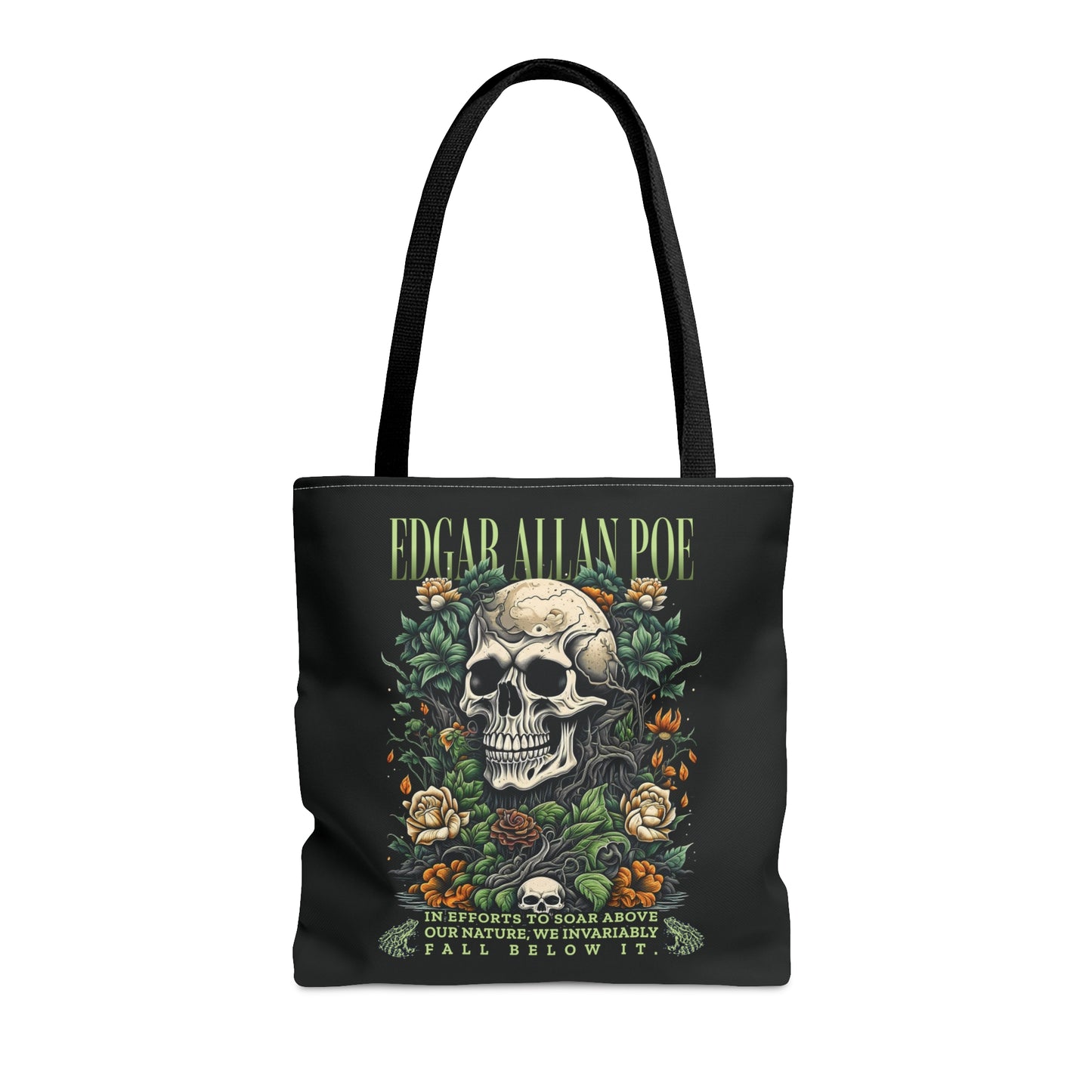 Edgar Allan Poe Tote Bag, Vintage Gothic, Grunge Shoulder Bag, Book, Library, Grocery, Travel Bag, Dark Academia, Bookish, Bookclub Gift, Bags Printify Medium