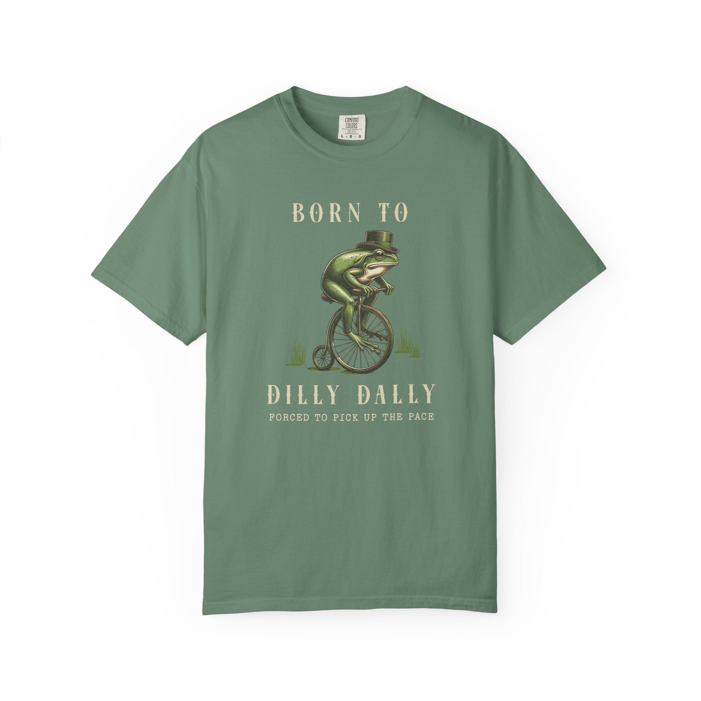 Dilly Dally Frog T-Shirt Retro Vibes Froggy Meme Shirt Vintage Frog And Toad Aesthetic Frog Lover Gift For Her Birthday Viral Trendy Shirt T-Shirt Printify Light Green S