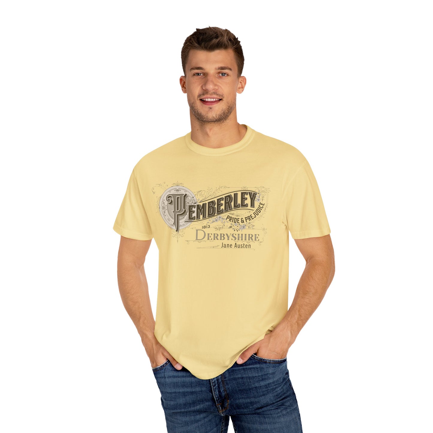 Pemberley TShirt Jane Austen Shirt Pride And Prejudice Gift For Jane Austen Fan Bookish Bookclub Gift Pemberly Derbyshire Fitzwilliam Darcy T-Shirt Printify