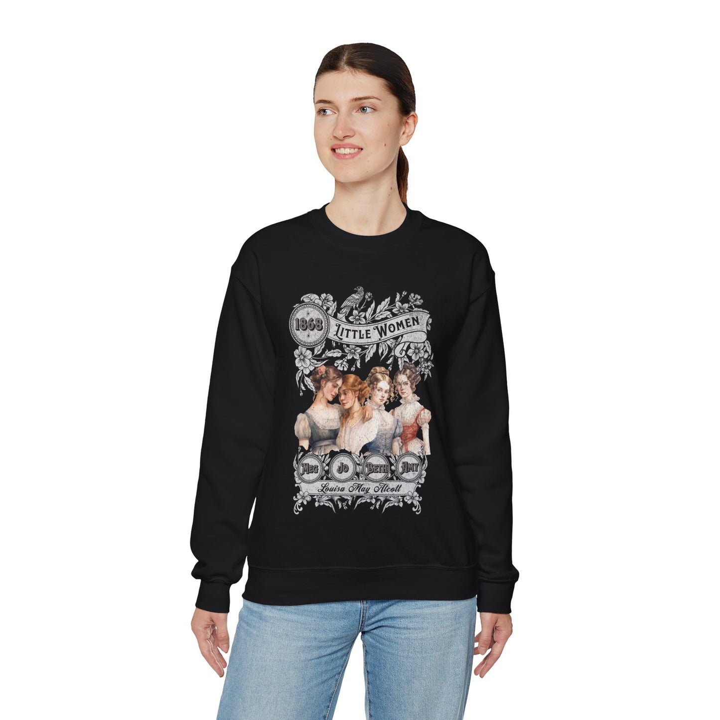 Little Women Sweatshirt, Louisa May Alcott Historical Romance Sweater, Bookish Literary Fan Art Gift, Gift for Her, Bookclub Crewneck Shirt Sweatshirt Printify