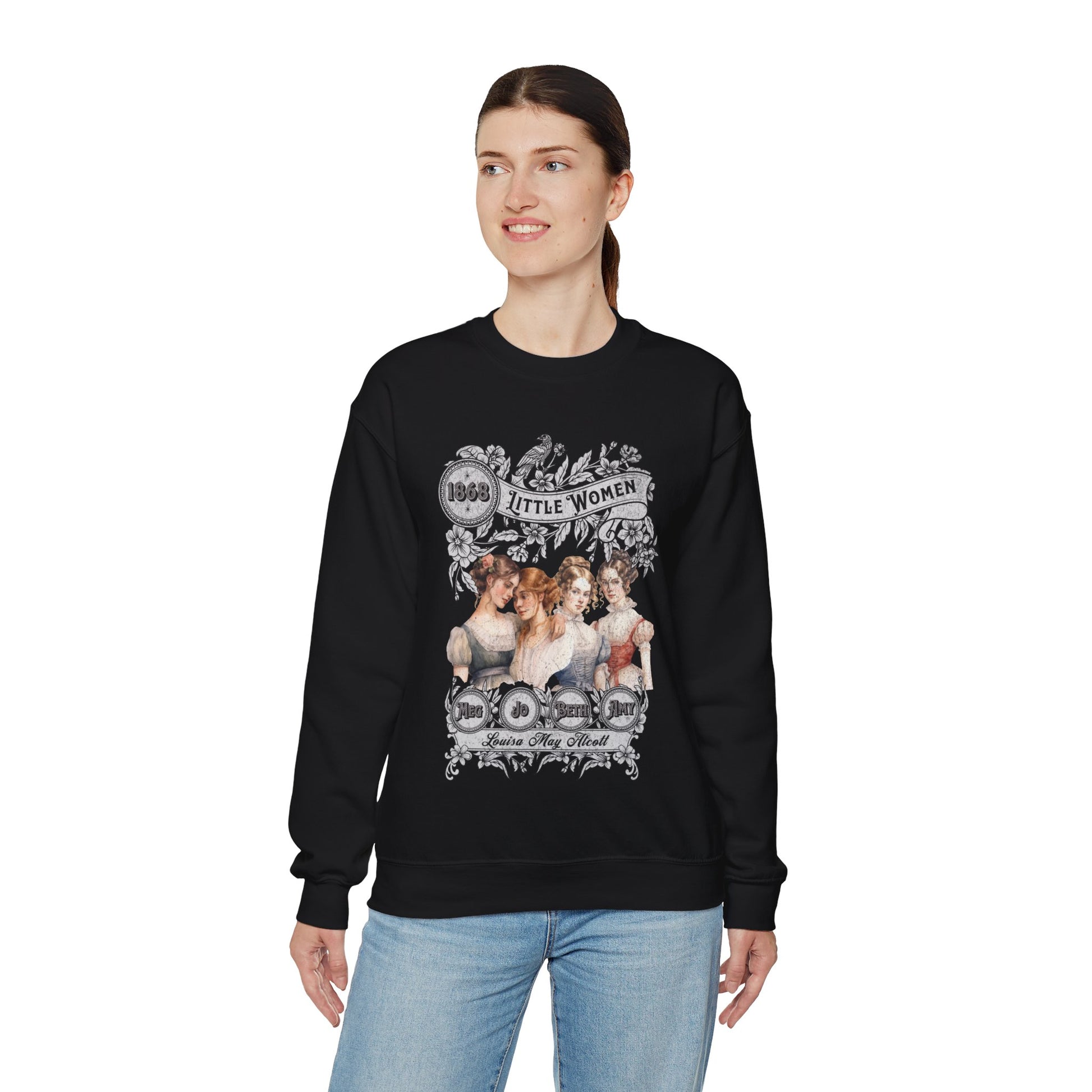 Little Women Sweatshirt, Louisa May Alcott Historical Romance Sweater, Bookish Literary Fan Art Gift, Gift for Her, Bookclub Crewneck Shirt Sweatshirt Printify