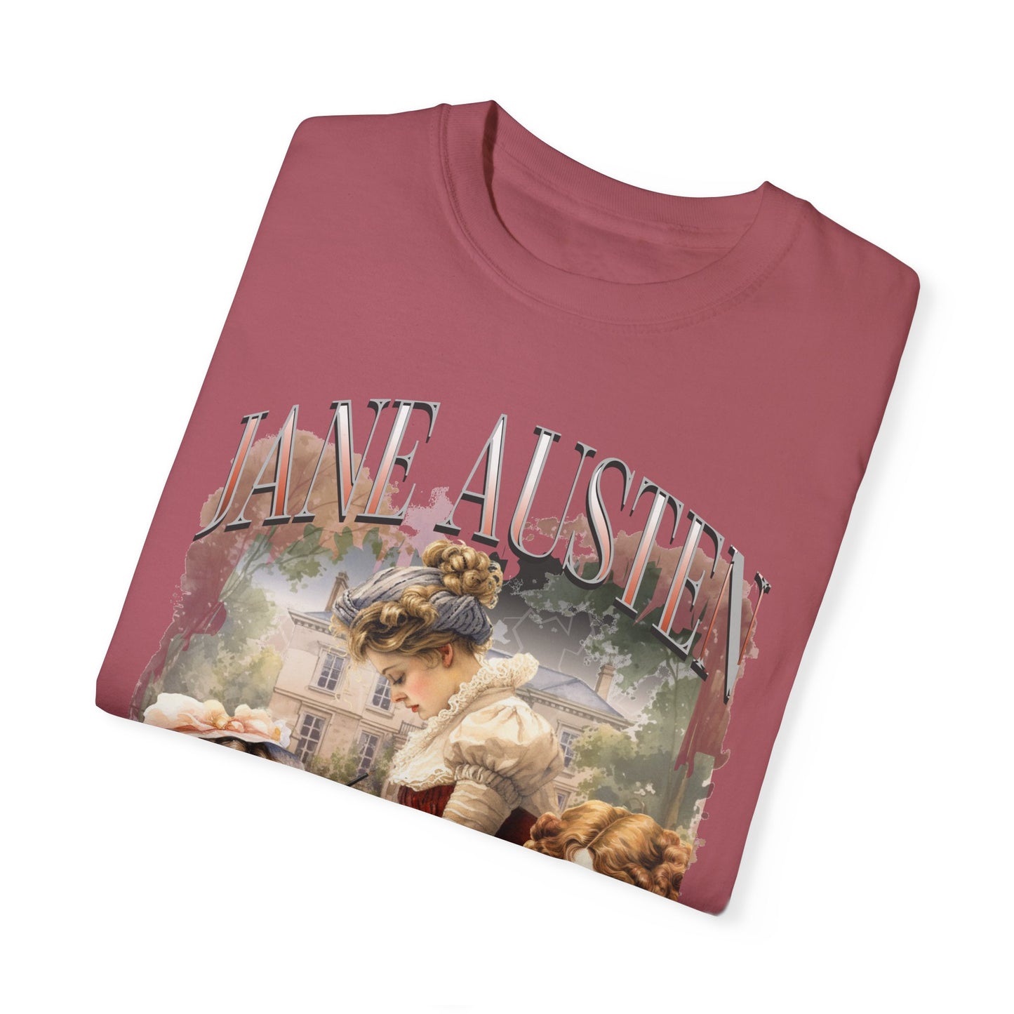 Retro Jane Austen Unisex Garment-Dyed T-shirt T-Shirt Printify
