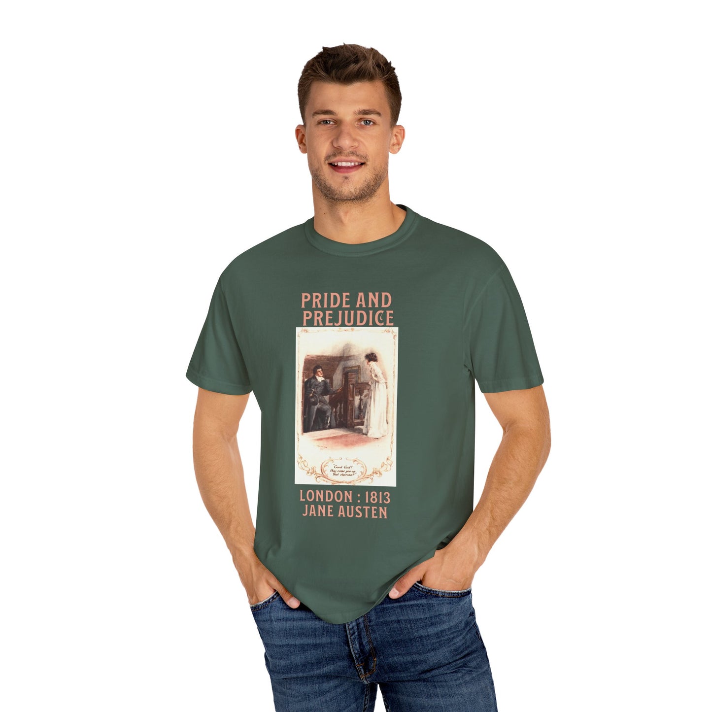 Jane Austen Comfort Colors TShirt, Pride & Prejudice Historical Romance, Bookish Literary Jane Austen Fan Art, Gift for Her Bookclub Tee T-Shirt Printify