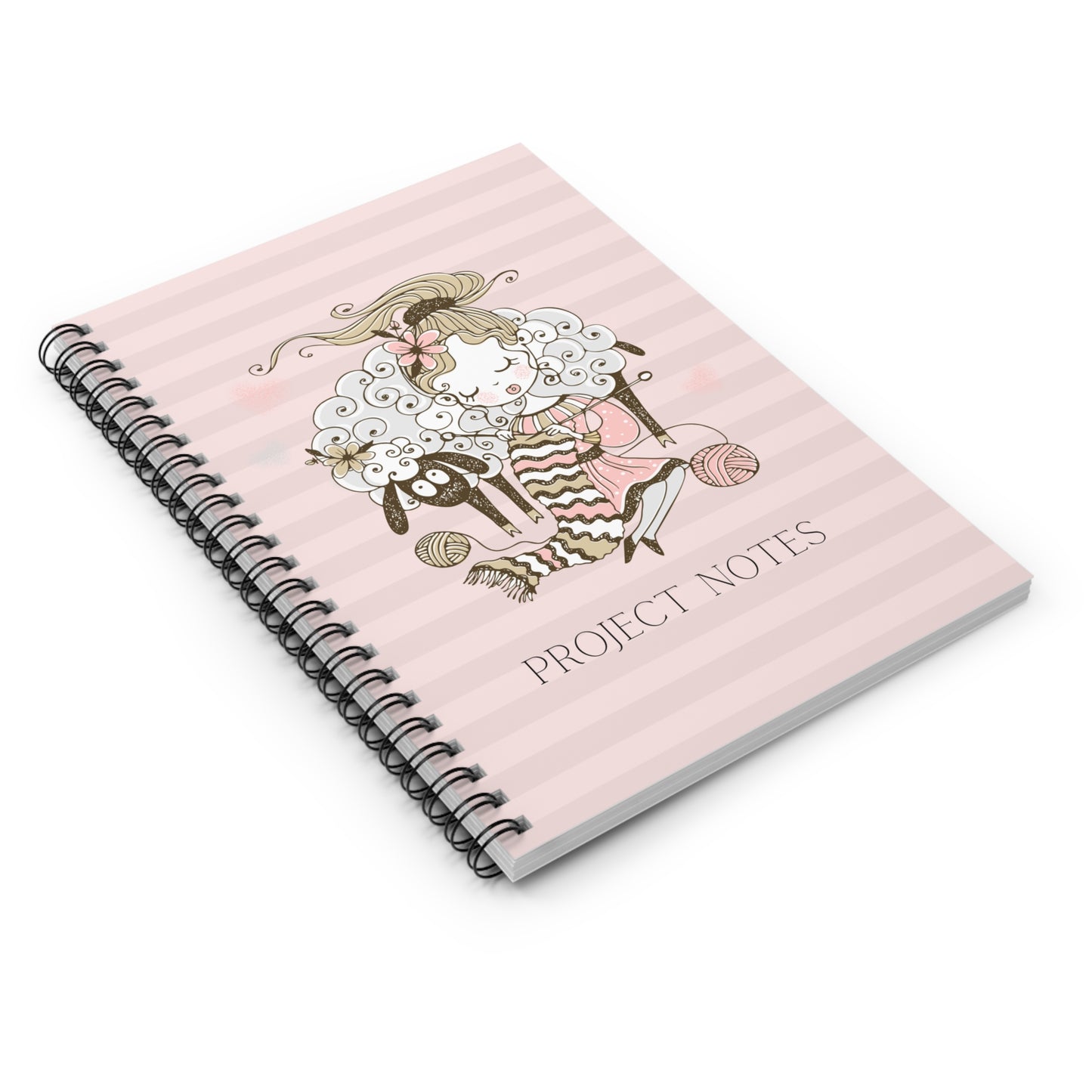 Fun Crochet & Knitting Notebook | Craft Project Journal | Craft Project Planner | Spiral Notepad | Spiral Notebook - Ruled Line Paper products Printify