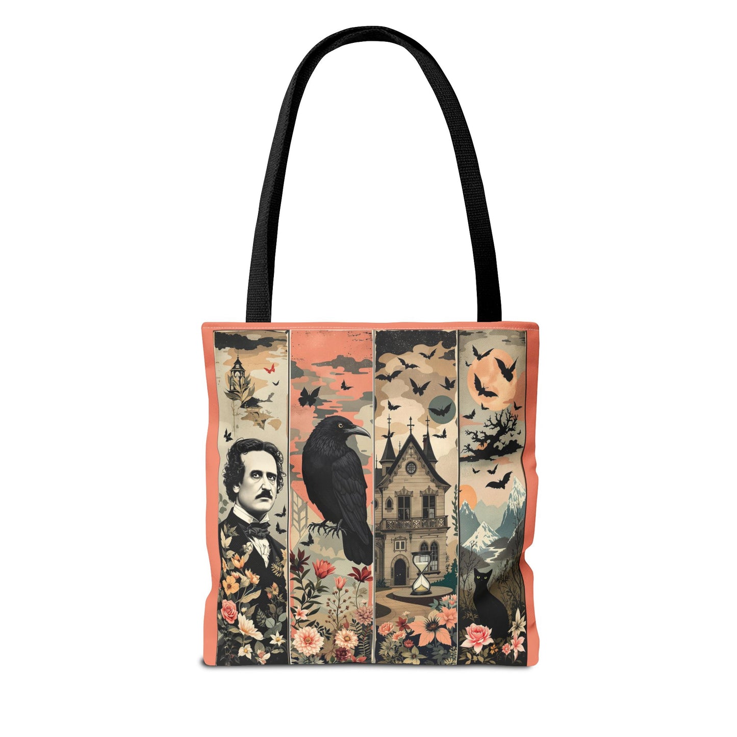 Edgar Allan Poe Tote Bag Gothic Literary Gift for Book Lover Dark Academia Macabre Accessory Halloween Tote Fall School Bag for Poetember Bags Printify