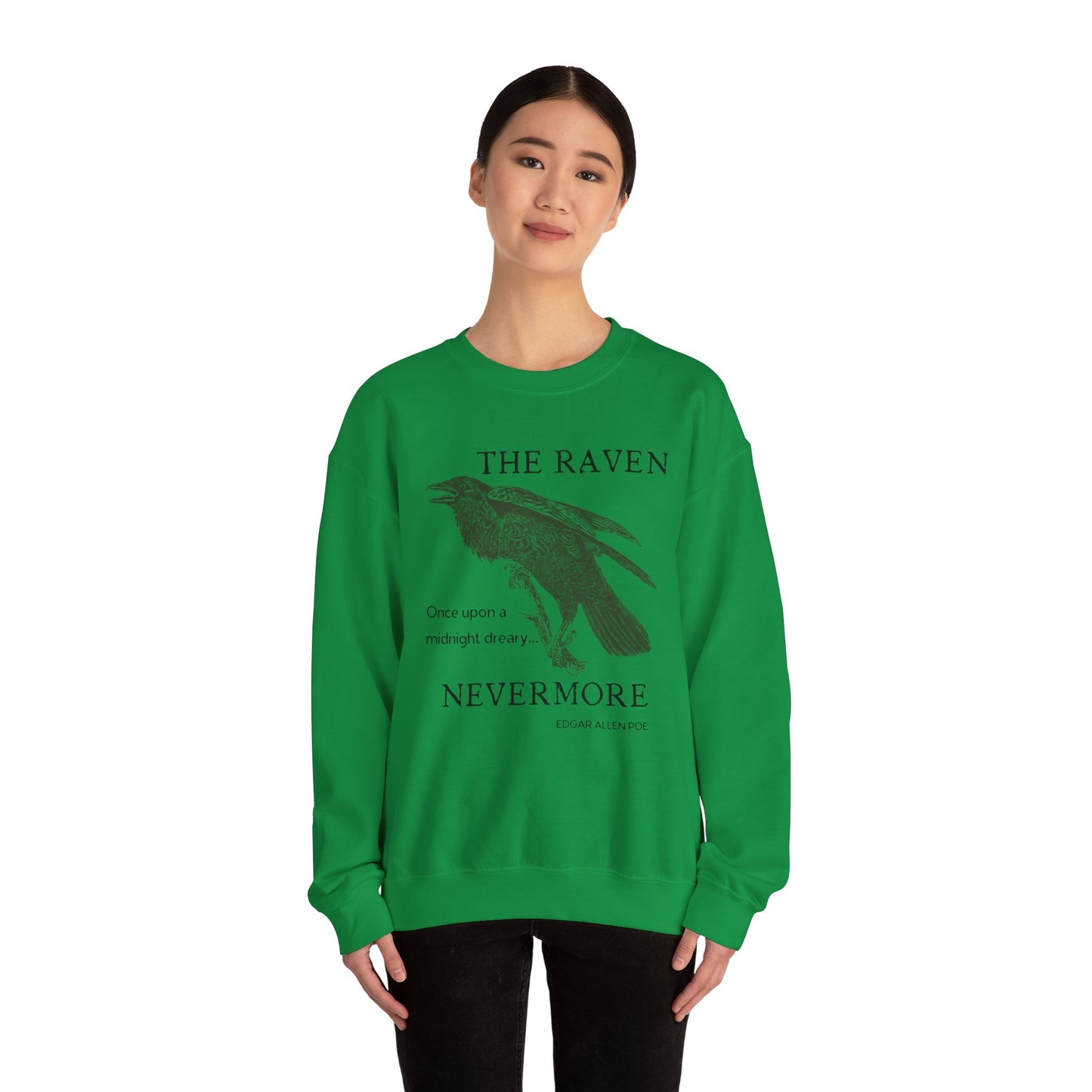 Halloween Vintage The Raven Sweatshirt, Spooky Season Sweater, Trick or Treating Shirt, Halloween Party, Edgar Allen Poe, Nevermore, Gothic Sweatshirt Printify