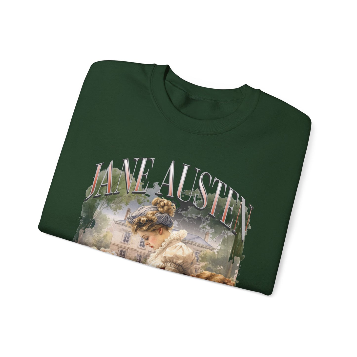 Retro Jane Austen Unisex Heavy Blend™ Crewneck Sweatshirt Sweatshirt Printify
