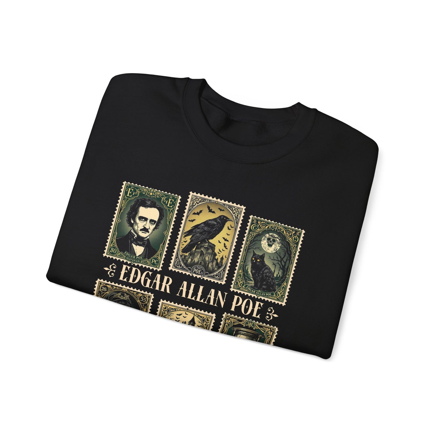 Edgar Allan Poe Sweatshirt The Raven Nevermore Gothic Horror Sweater Dark Academia Macabre Halloween Gift for Book Lovers Birthday Christmas Sweatshirt Printify
