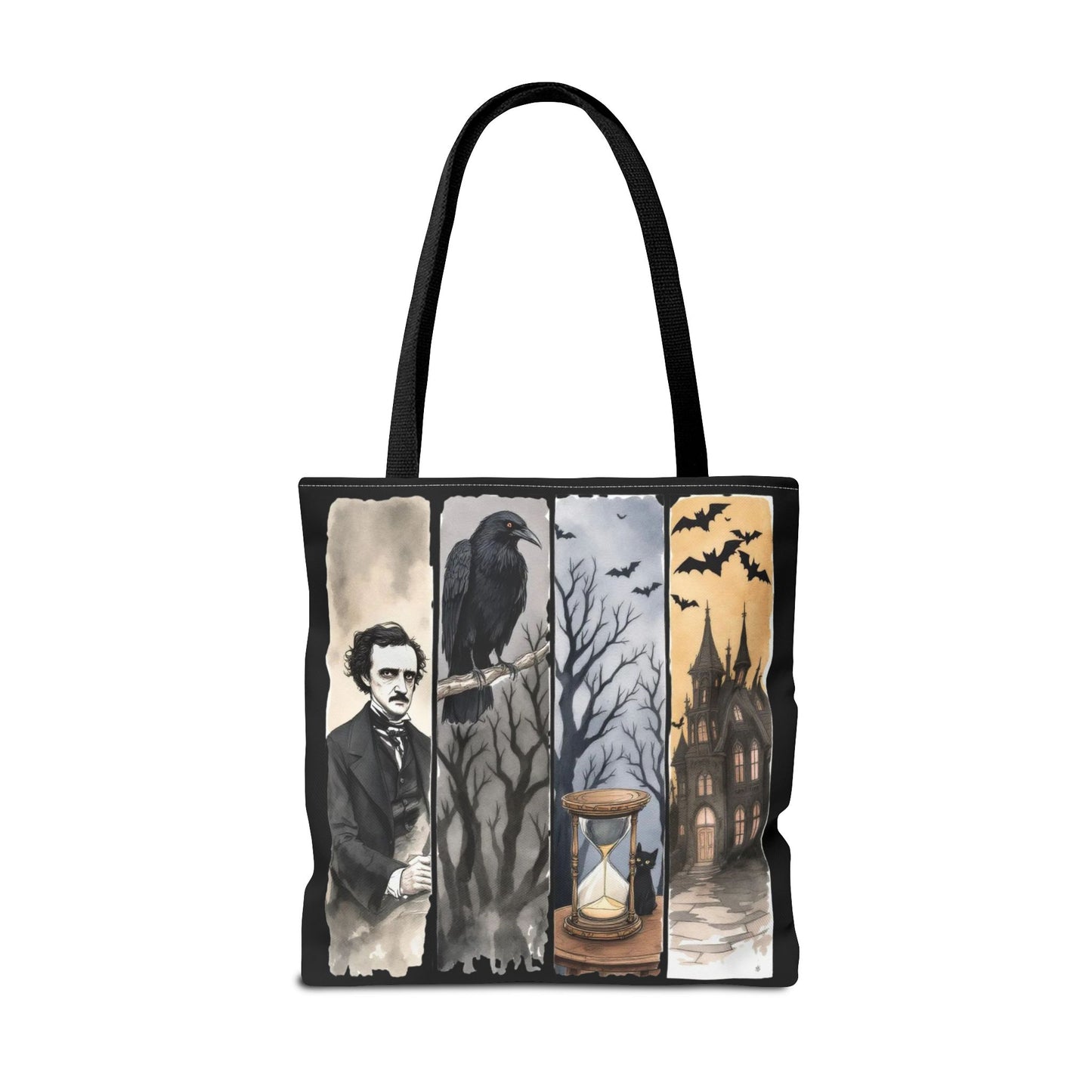 Edgar Allan Poe Tote Bag Gothic Literary Gift for Book Lover Dark Academia Macabre Accessory Halloween Tote Fall School Bag for Poetember Bags Printify
