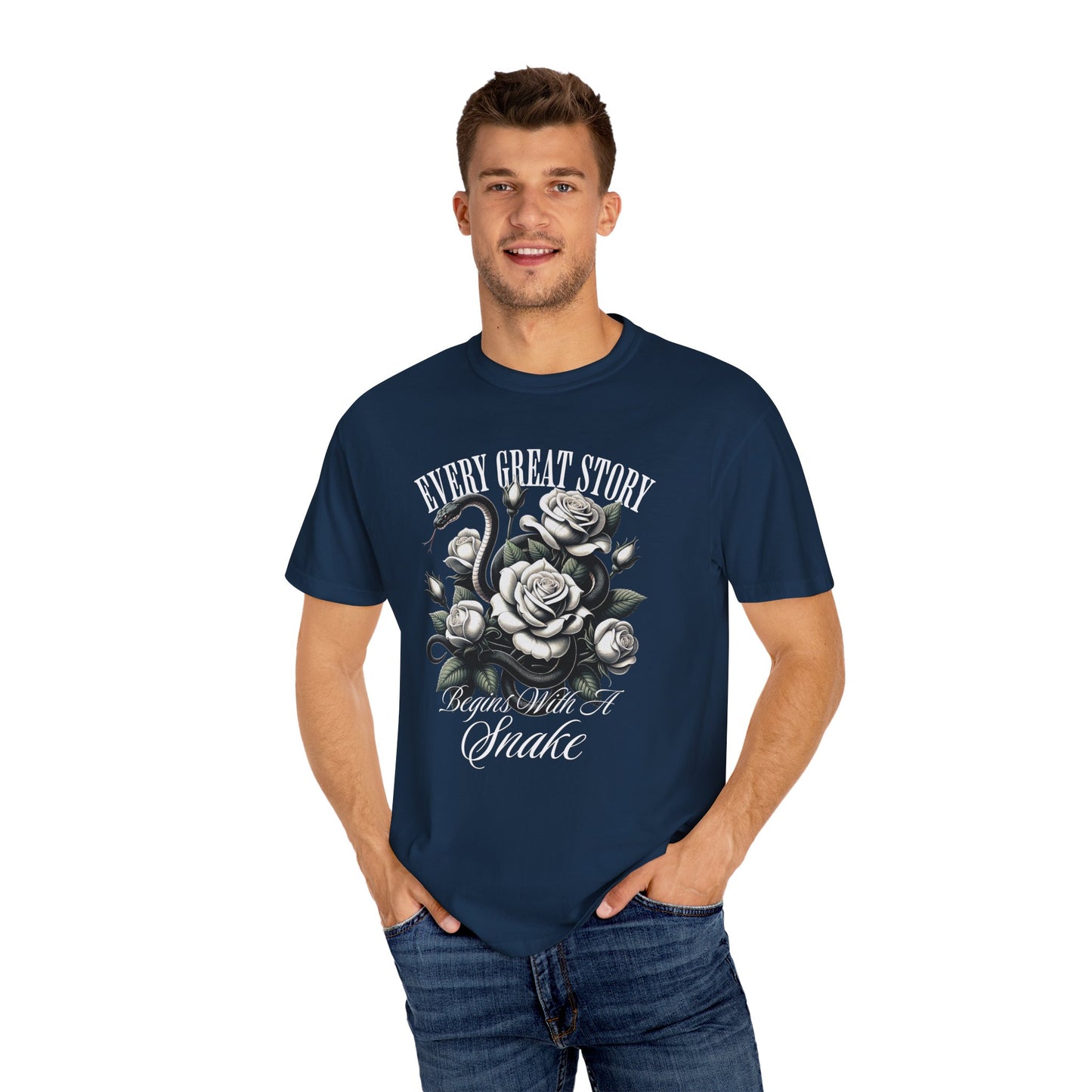 Snake Romance TShirt Romantasy Reader Dark Gift For Morally Grey Dark Fantasy Romance Novel Lover Haunting Goth Romance Shirt For Book Club T-Shirt Printify