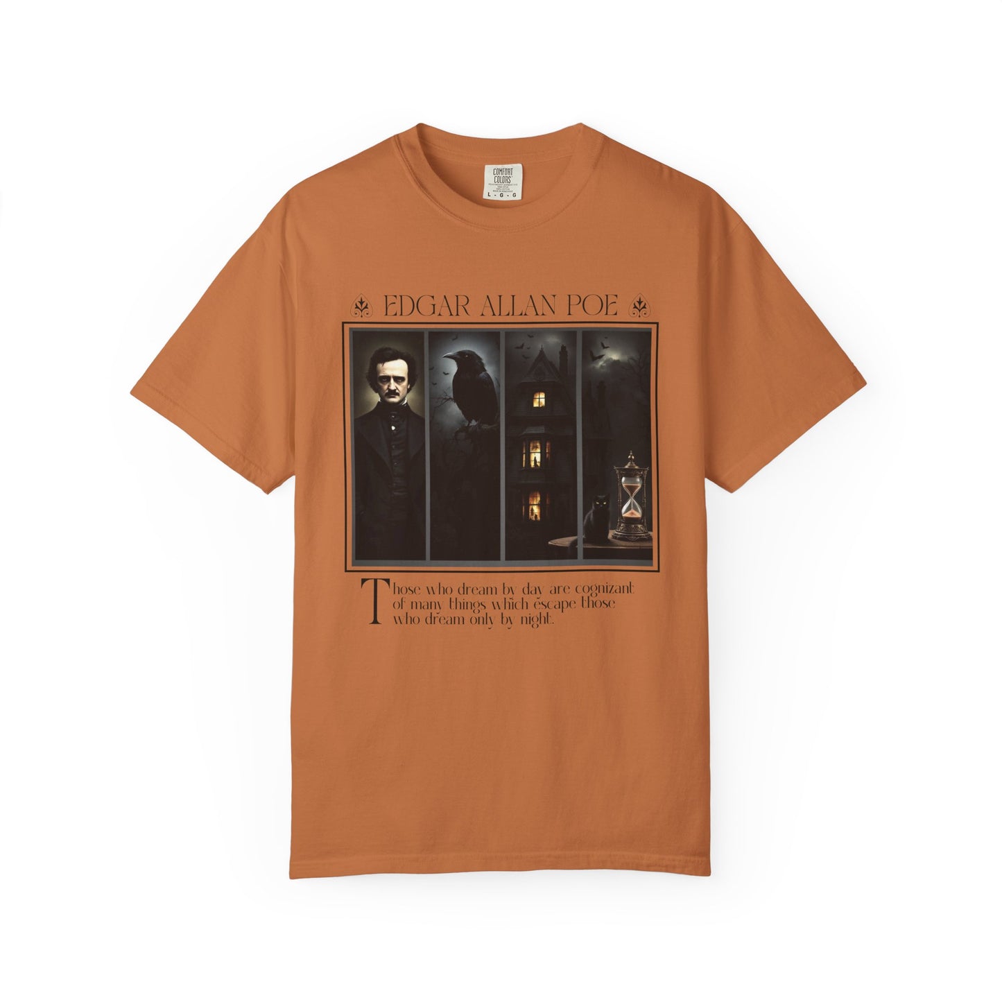 Edgar Allan Poe T-Shirt Gothic Graphic Tee The Raven Nevermore Quote Horror Literature Shirt Dark Academia Aesthetic Halloween Party Gift T-Shirt Printify Yam S