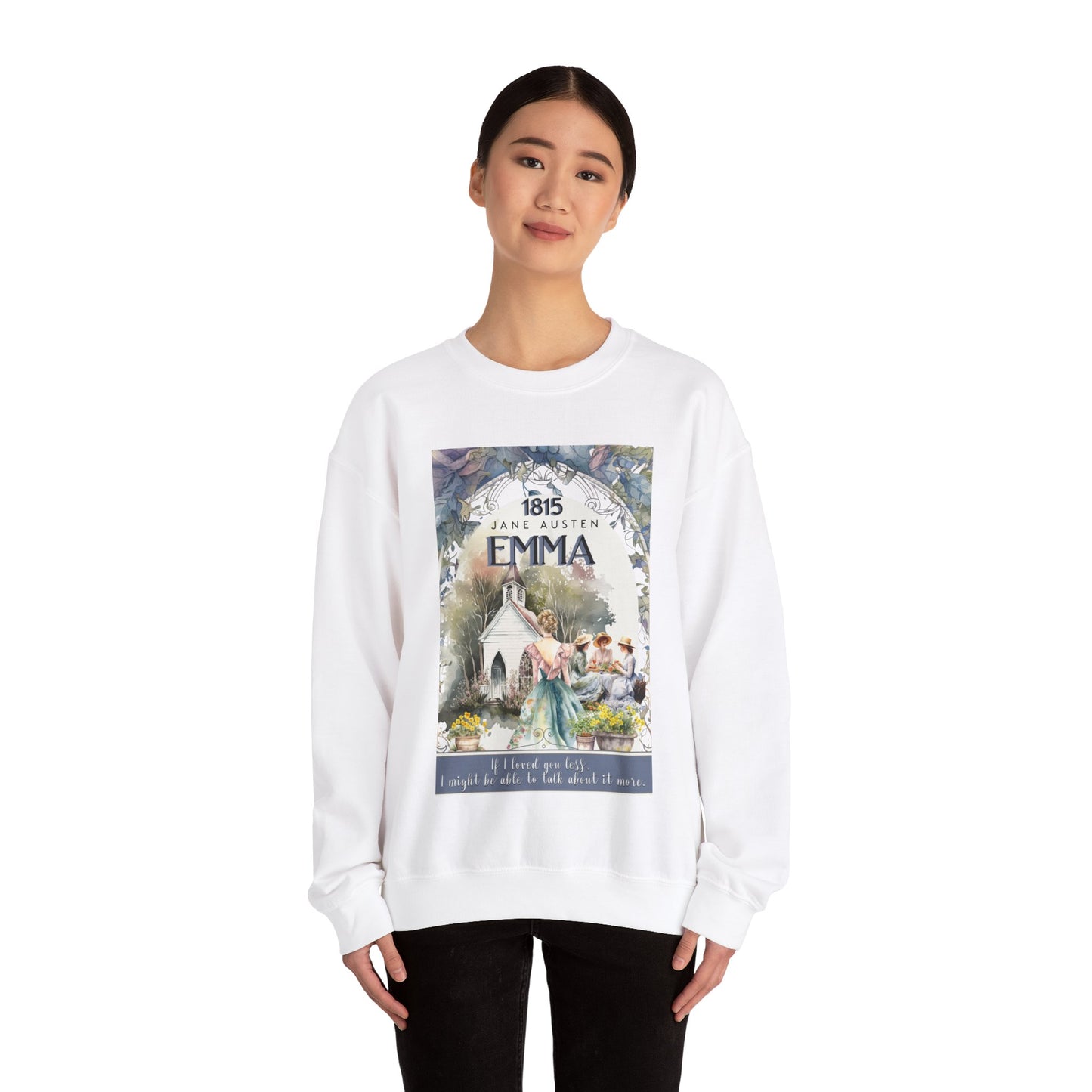 Jane Austen Sweatshirt, Emma Historical Romance Sweater, Bookish Literary Jane Austen Fan Art Gift, Gift for Her, Bookclub Shirt Sweatshirt Printify