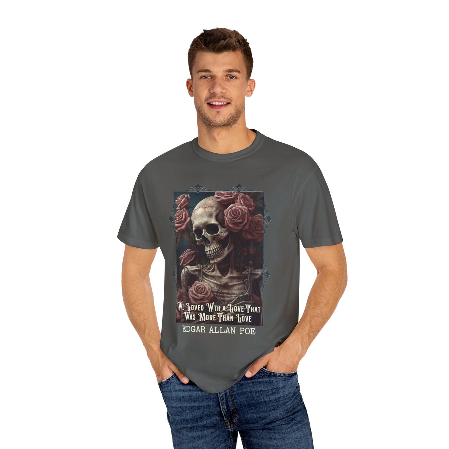 Edgar Allan Poe T-Shirt, Annabel-Lee Novel Vintage Book, Reading Lover Shirt, Halloween, Gothic, Light Academia Gift, Comfort Colours TShirt T-Shirt Printify