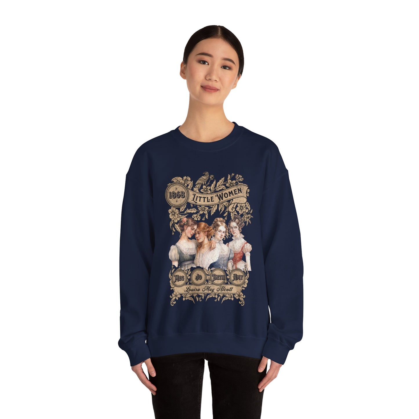 Little Women Sweatshirt, Louisa May Alcott Historical Romance Sweater, Bookish Literary Fan Art Gift, Gift for Her, Bookclub Crewneck Shirt Sweatshirt Printify