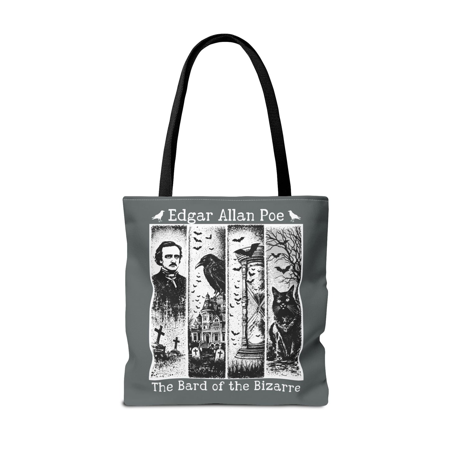 Edgar Allan Poe Tote Bag Gothic Literary Gift for Book Lover Dark Academia Macabre Accessory Halloween Tote Fall School Bag for Poetember Bags Printify