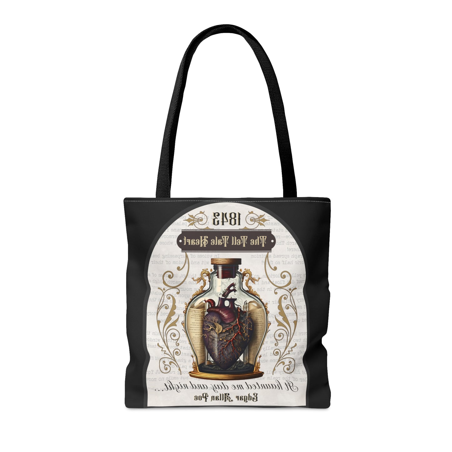 Edgar Allan Poe Tote Bag, The Tell Tale Heart, Vintage Poetry Lover Shoulder Bag, Dark Academia, Literary Bookish, Bookclub Gift, Autumn Bag Bags Printify