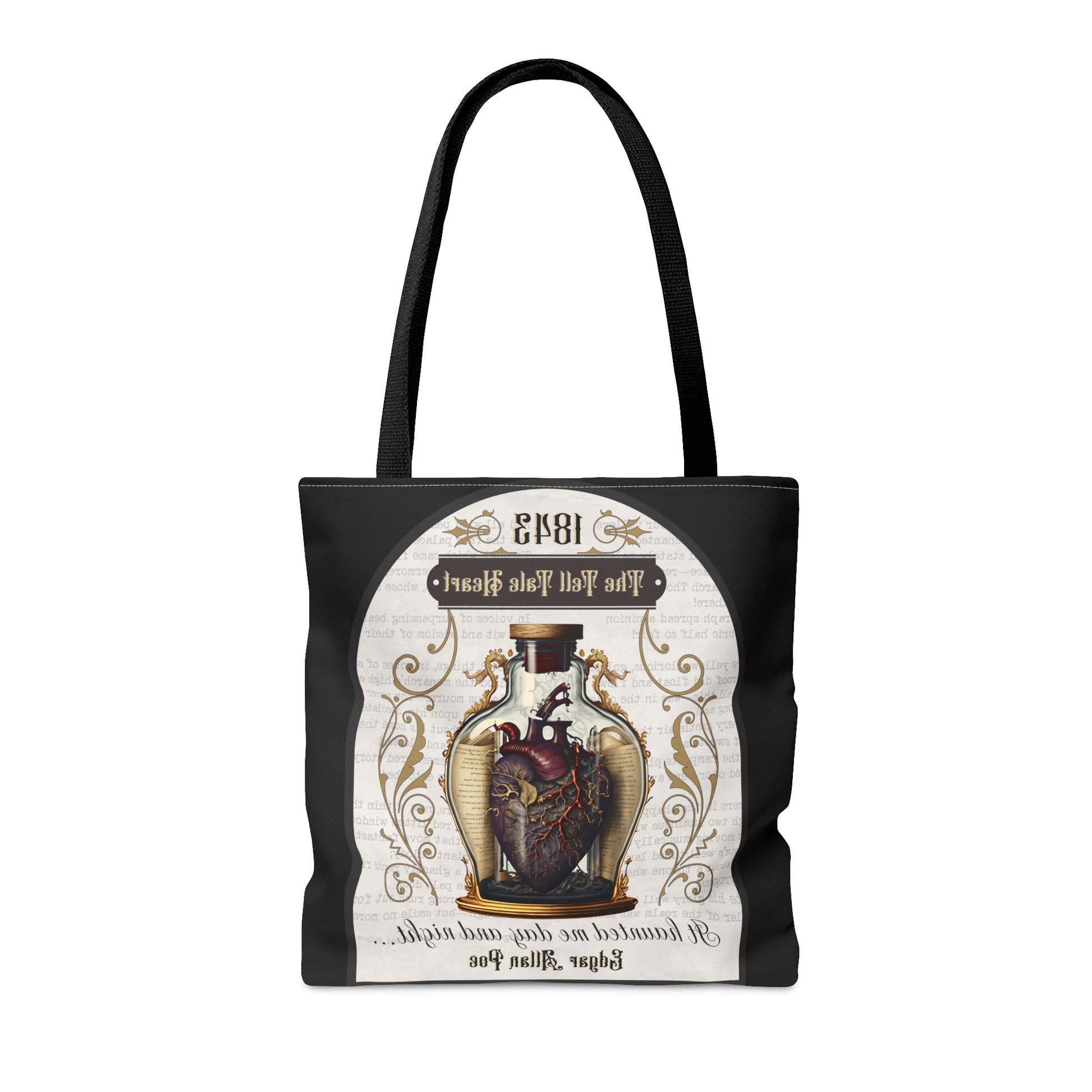Edgar Allan Poe Tote Bag, The Tell Tale Heart, Vintage Poetry Lover Shoulder Bag, Dark Academia, Literary Bookish, Bookclub Gift, Autumn Bag Bags Printify