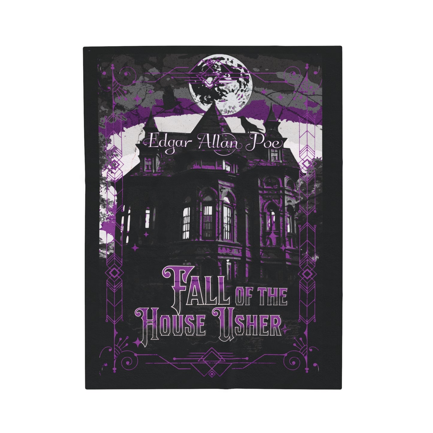 Edgar Allan Poe, The Fall Of The House Of Usher Throw Blanket, Book Lover Reading Blanket, Gothic Dark Academia, Horror Movie Watching Plush All Over Prints Printify 30" × 40"