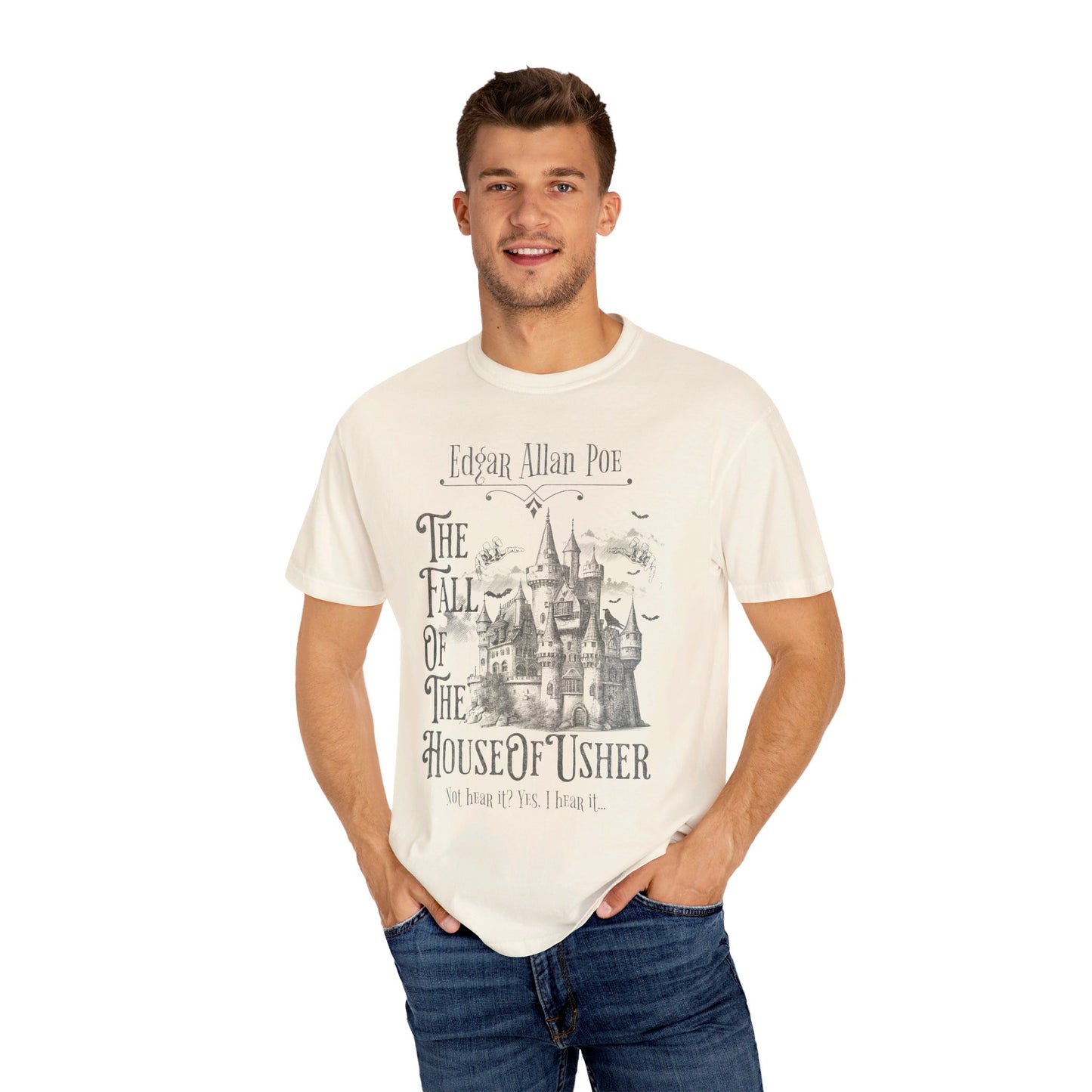 Edgar Allan Poe Shirt, The Fall of the House of Usher Tee, Book Lover Shirt, Halloween, Fall, Gothic, Light Academia, Comfort Colours TShirt T-Shirt Printify