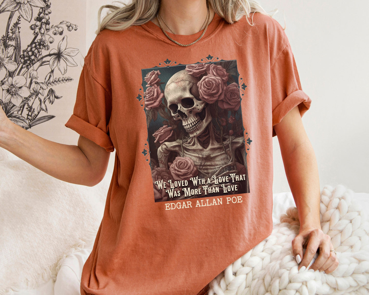 Edgar Allan Poe T-Shirt, Annabel-Lee Novel Vintage Book, Reading Lover Shirt, Halloween, Gothic, Light Academia Gift, Comfort Colours TShirt T-Shirt Printify
