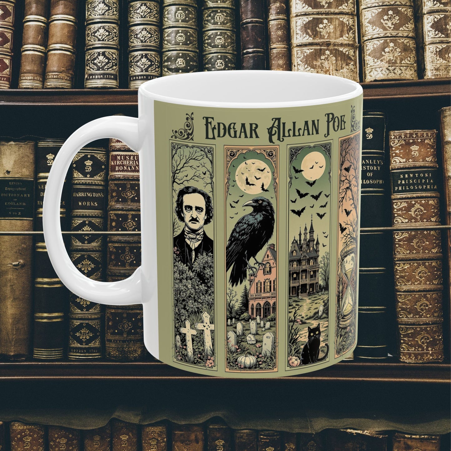 Edgar Allan Poe Mug Gothic Literary Gift For Book Lover Dark Academia Macabre Fall Coffee Cup Halloween Poetember Party Gift For Bookclub Mug Printify