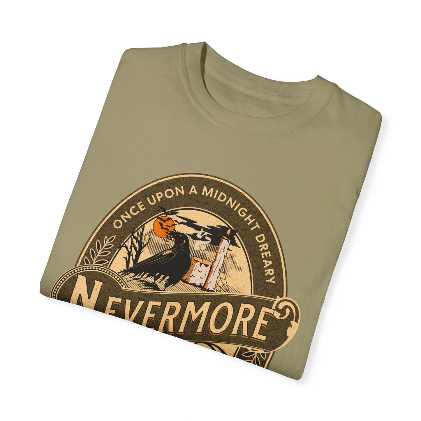 Edgar Allan Poe Shirt, Nevermore The Raven Tee, Book, Reading Lover Shirt, Halloween, Gothic, Light Academia Gifts, Comfort Colours TShirt T-Shirt Printify