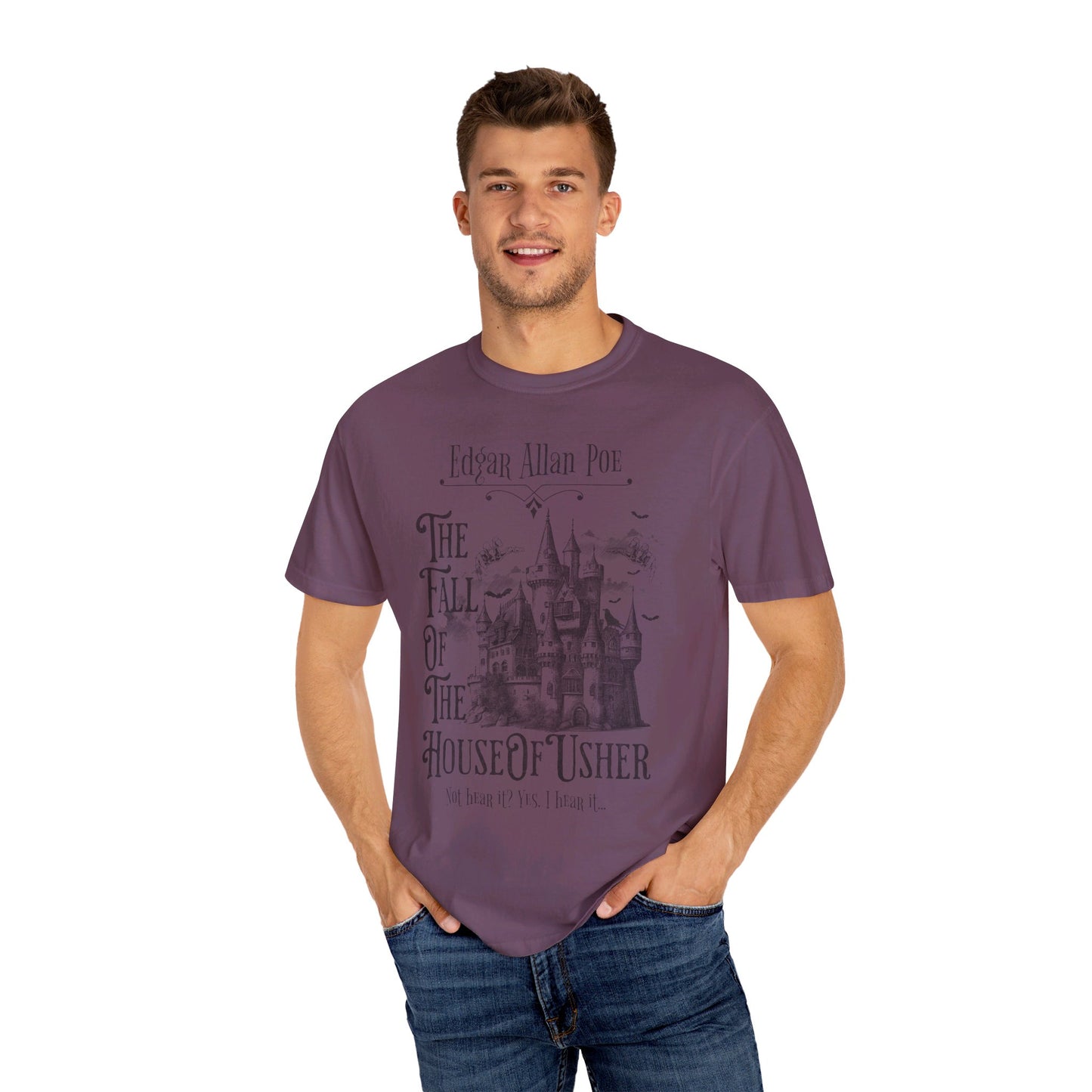 Edgar Allan Poe Shirt, The Fall of the House of Usher Tee, Book Lover Shirt, Halloween, Fall, Gothic, Light Academia, Comfort Colours TShirt T-Shirt Printify