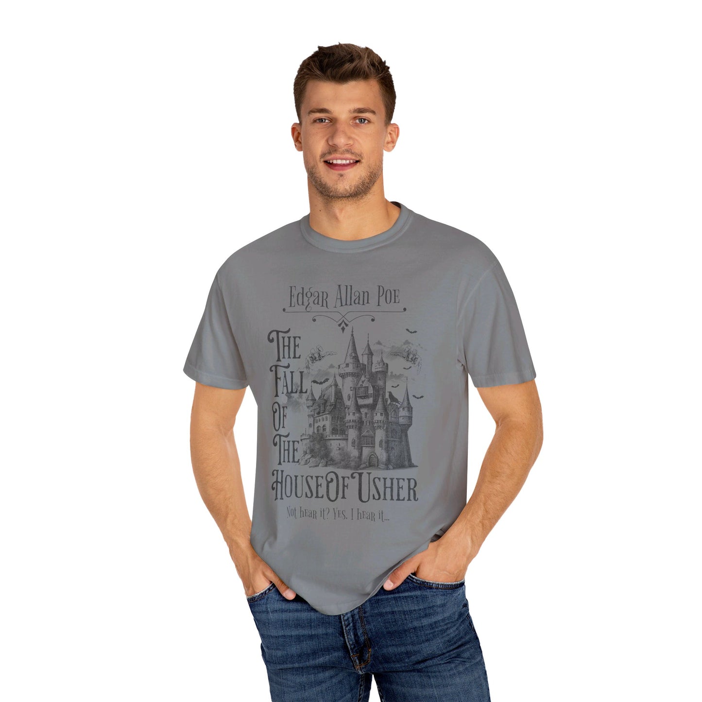 Edgar Allan Poe Shirt, The Fall of the House of Usher Tee, Book Lover Shirt, Halloween, Fall, Gothic, Light Academia, Comfort Colours TShirt T-Shirt Printify