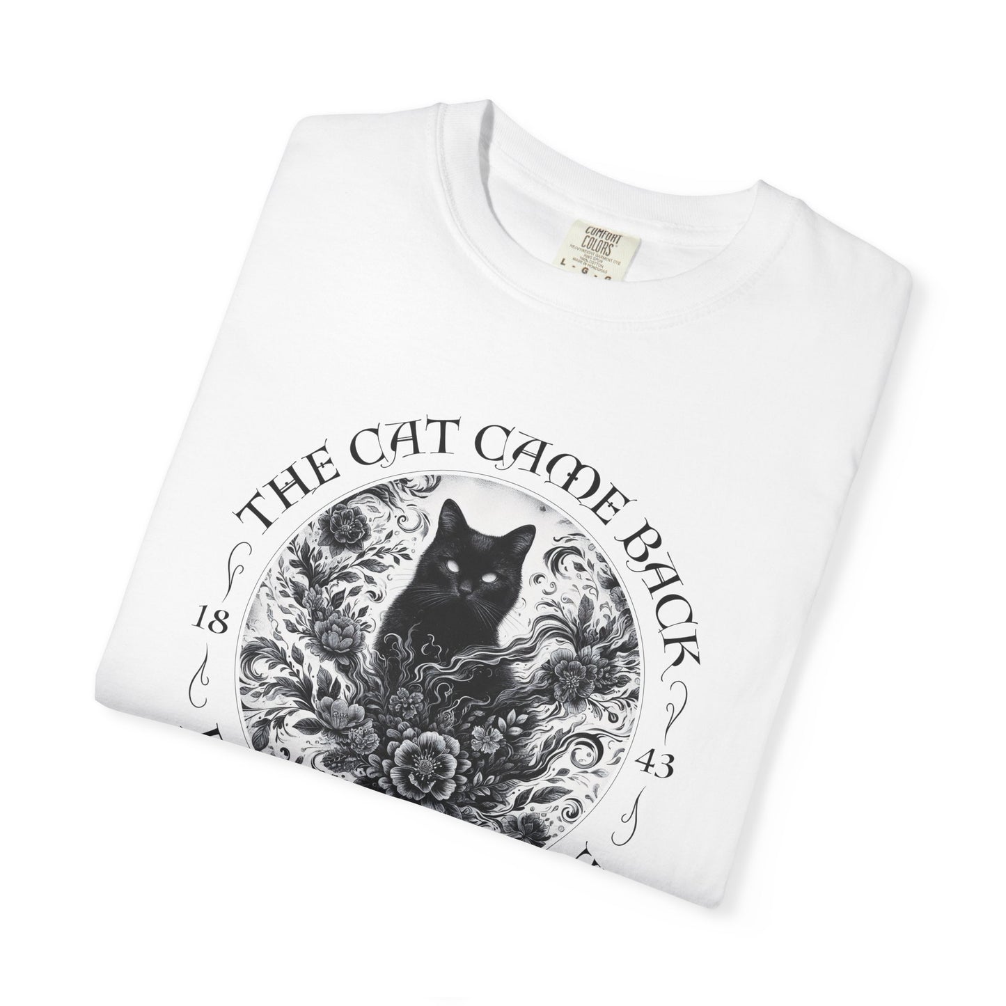 Gothic Cat TShirt Edgar Allan Poe The Black Cat Dark Academia Cottagecore Aesthetic Book Lover Gift Haunting Apparel Halloween Fall Tee T-Shirt Printify
