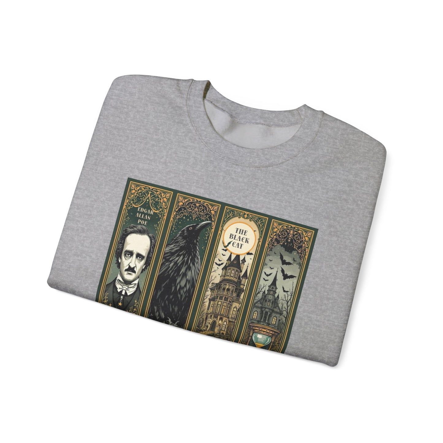 Edgar Allan Poe Sweatshirt The Raven Nevermore Gothic Horror Sweater Dark Academia Macabre Halloween Gift for Book Lovers Birthday Christmas
