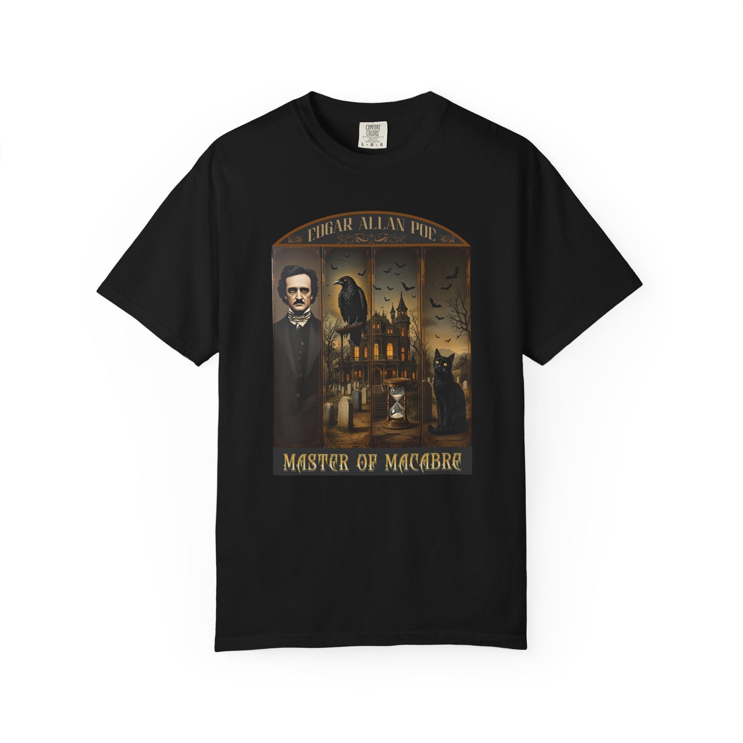 Edgar Allan Poe T-Shirt Gothic Graphic Tee The Raven Nevermore Quote Horror Literature Shirt Dark Academia Aesthetic Halloween Party Gift T-Shirt Printify Black S