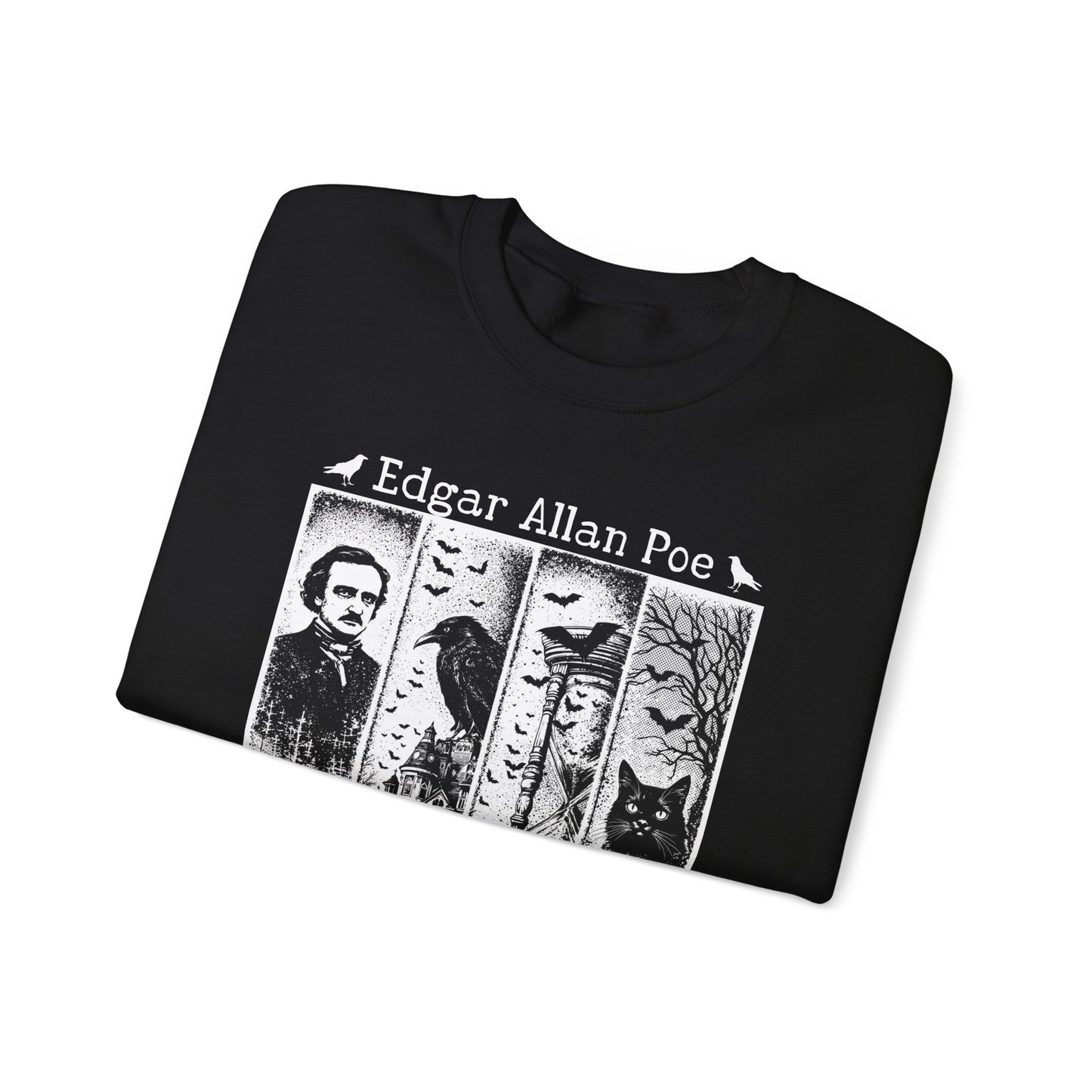 Edgar Allan Poe Sweatshirt The Raven Nevermore Gothic Horror Sweater Dark Academia Macabre Halloween Gift for Book Lovers Birthday Christmas Sweatshirt Printify