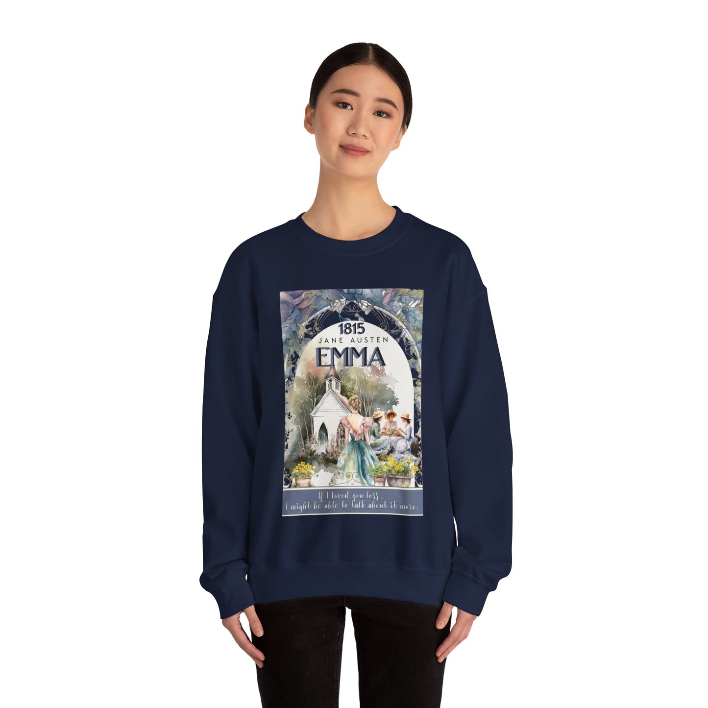 Jane Austen Sweatshirt, Emma Historical Romance Sweater, Bookish Literary Jane Austen Fan Art Gift, Gift for Her, Bookclub Shirt Sweatshirt Printify