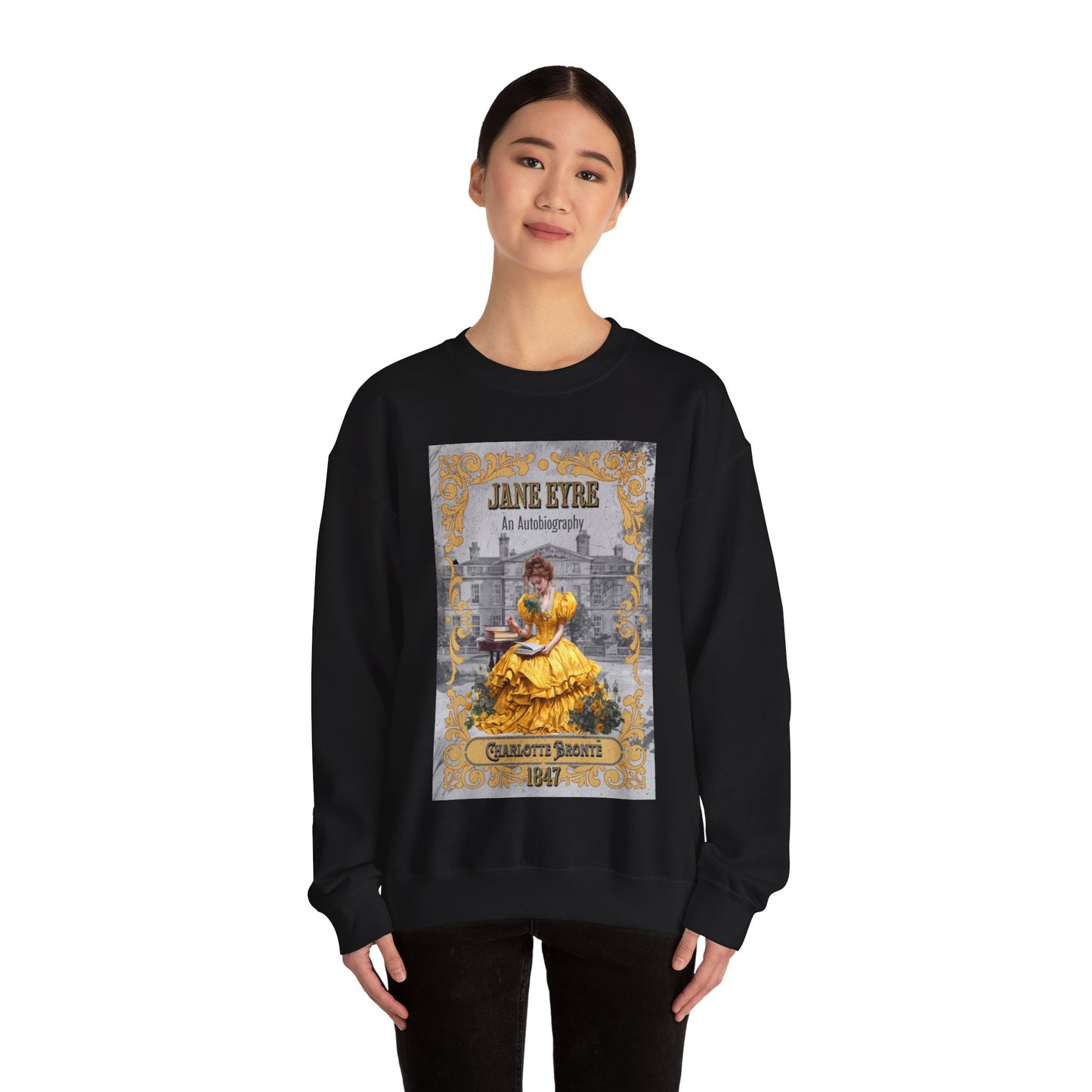 Jane Eyre Sweatshirt, Charlotte Brontë Historical Romance Sweater, Bookish Literary Brontë Sisters Fan Art Gift, Gift for Her, Readers, Sweatshirt Printify