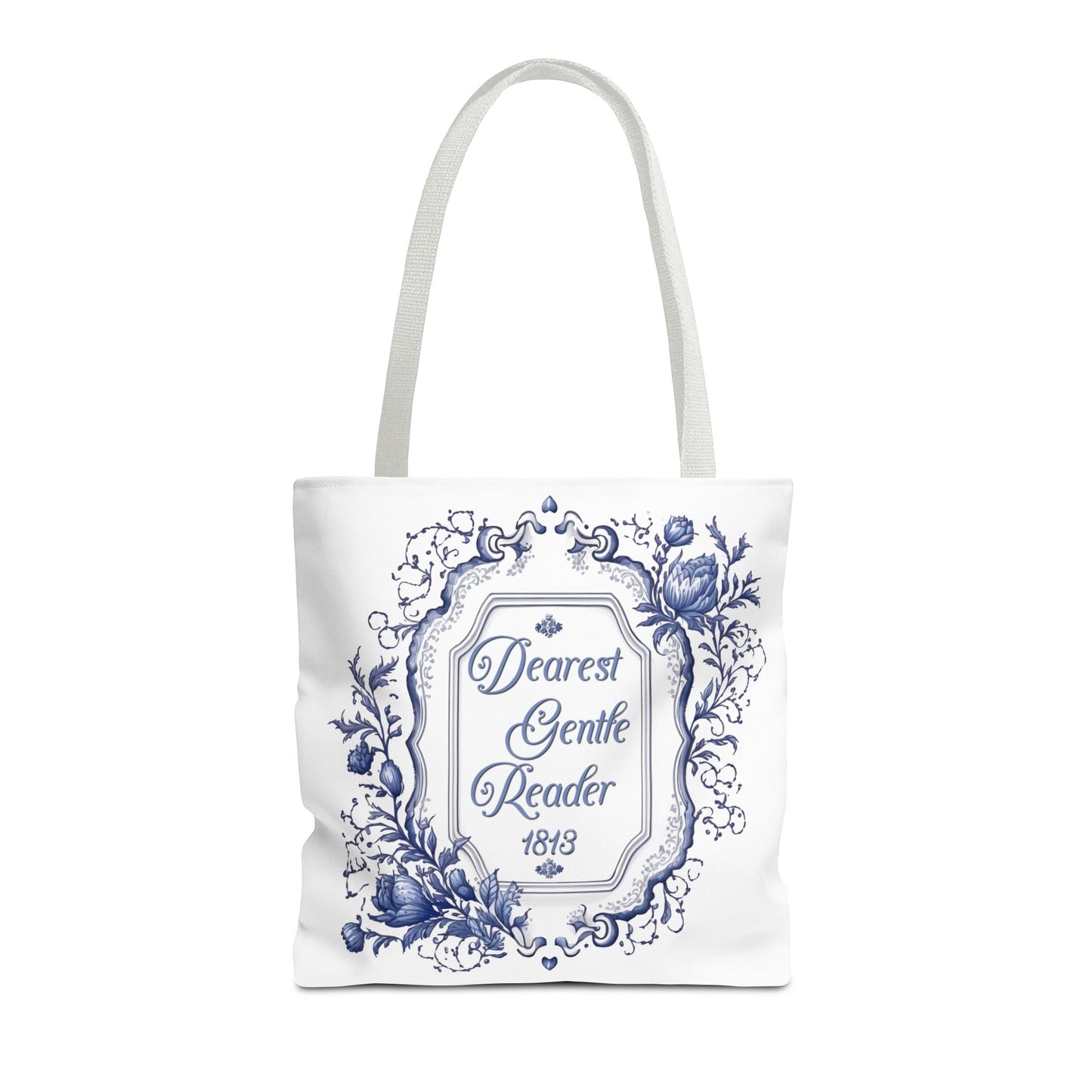 Dearest Gentle Reader Tote Bag Regency England Ton Society Papers Gift For Bridgeton Fan Historical Drama Romance Reader Gift Bookclub Gift Bags Printify 16" × 16'' White
