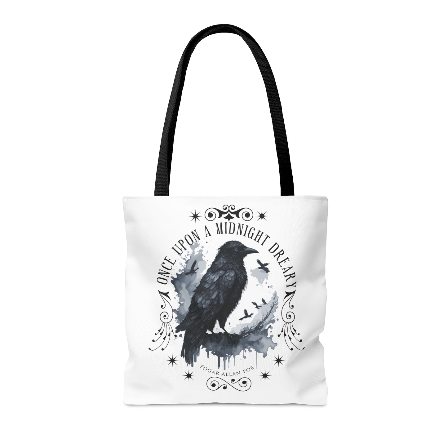 Edgar Allan Poe Tote Bag, The Raven Vintage Poetry Lover Shoulder Bag, Dark Academia, Literary, Bookish, Bookclub Gift, Fall Autumn Gift Bags Printify