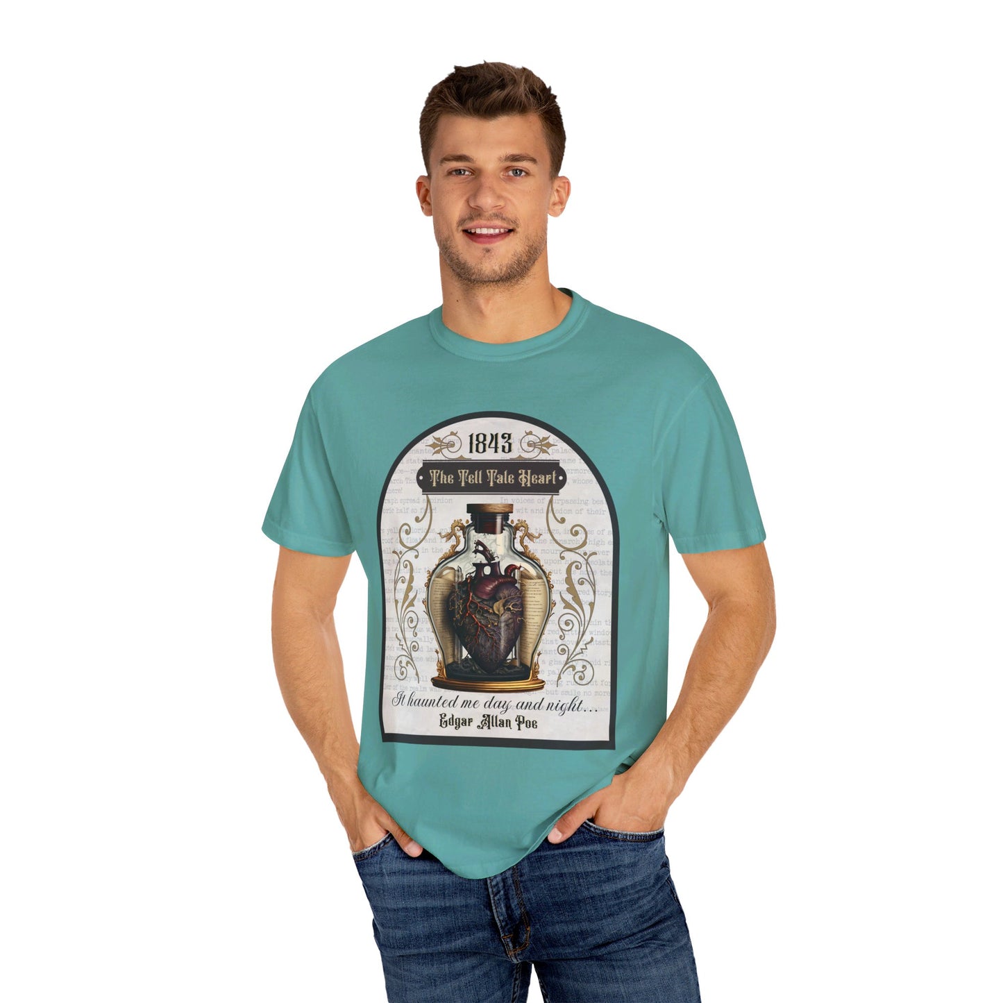 Edgar Allan Poe Shirt, The Tell Tale Heart Tee, Book, Reading Lover Shirt, Halloween, Gothic, Light Academia Gifts, Comfort Colours TShirt T-Shirt Printify